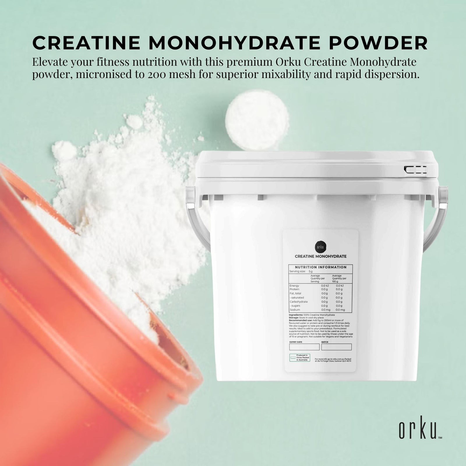 3Kg Creatine Monohydrate Powder - Micronised Pure Protein Supplement Bucket