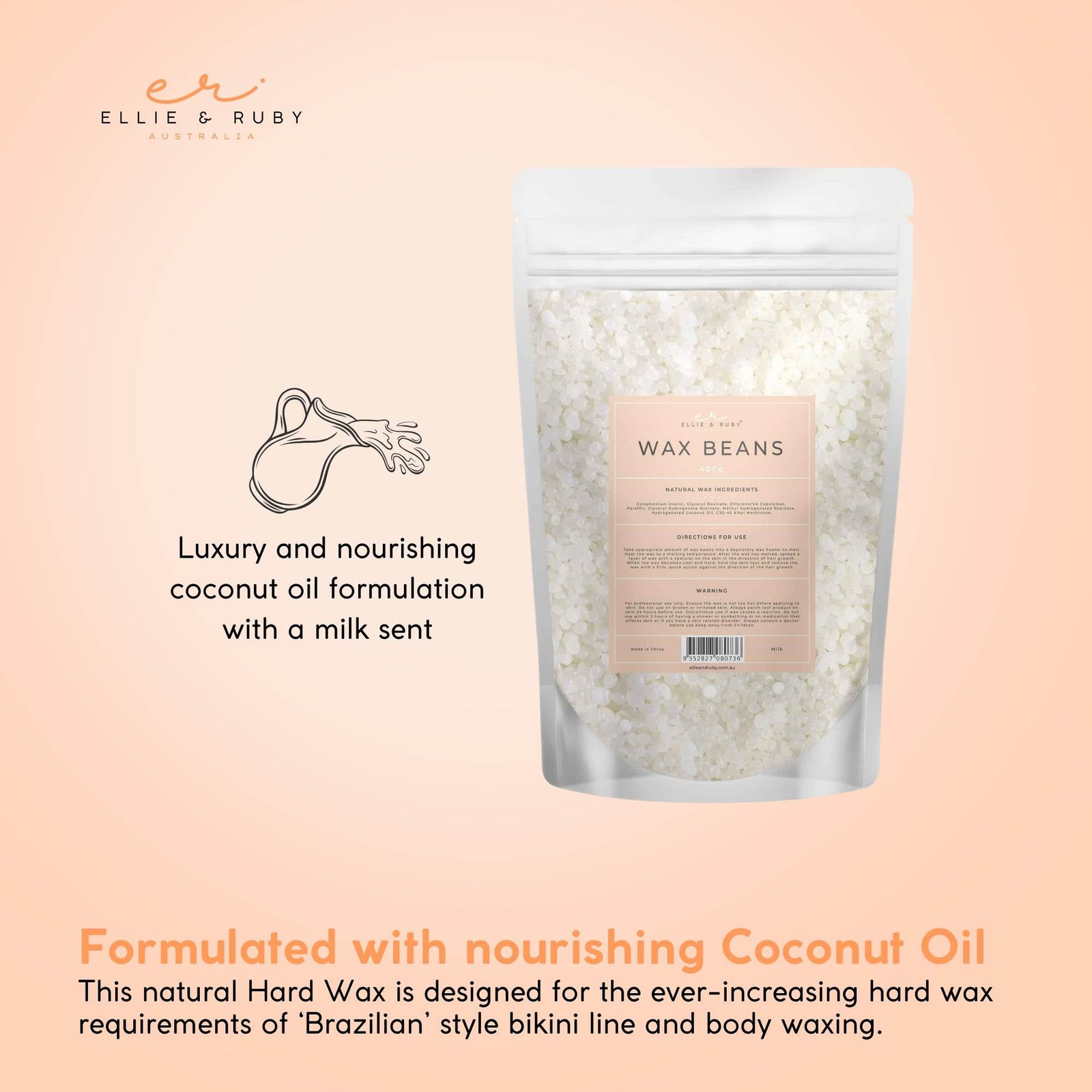 10x 400g Wax Beads Milk - Brazilian Waxing Beans - Stripless Hair Removal