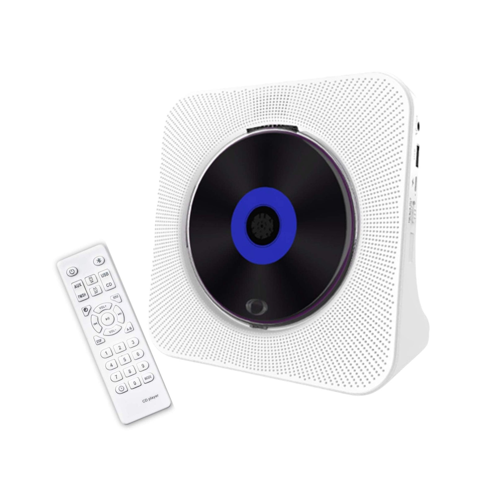 Tooleroo USB Rechargeable Desktop CD Player Speaker – Bluetooth Portable White