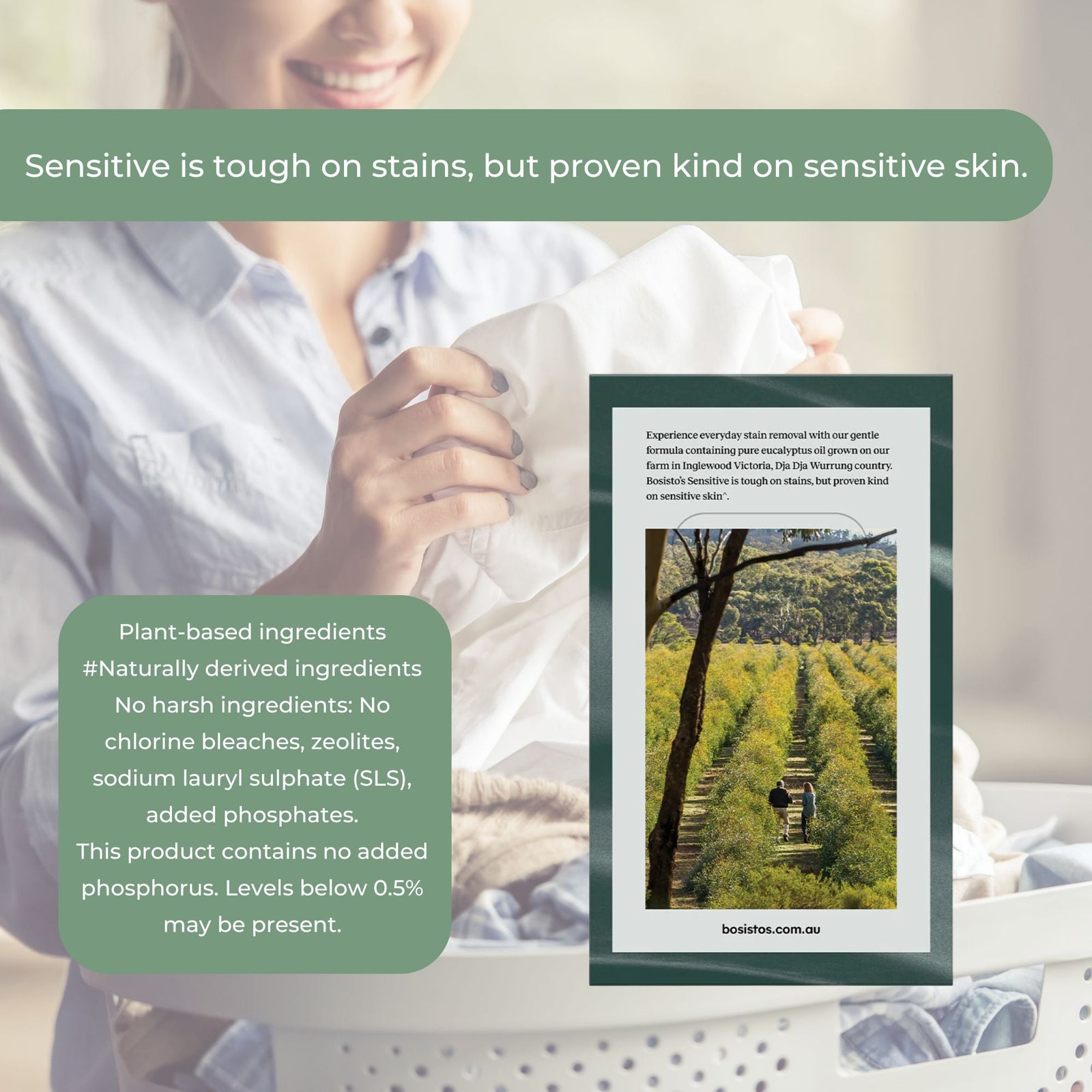 Bosisto's 6Kg Senstive Laundry Powder Refill - Eco Eucalyptus Washing Detergent