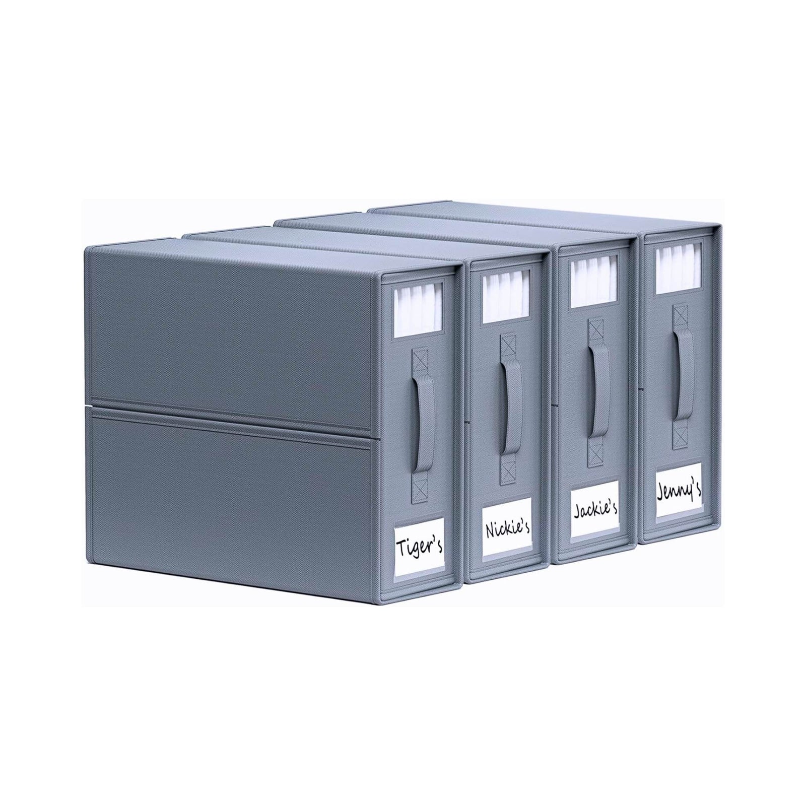 4x Kitchee Foldable Bed Sheet Storage Box – Linen & Closet Organiser Grey