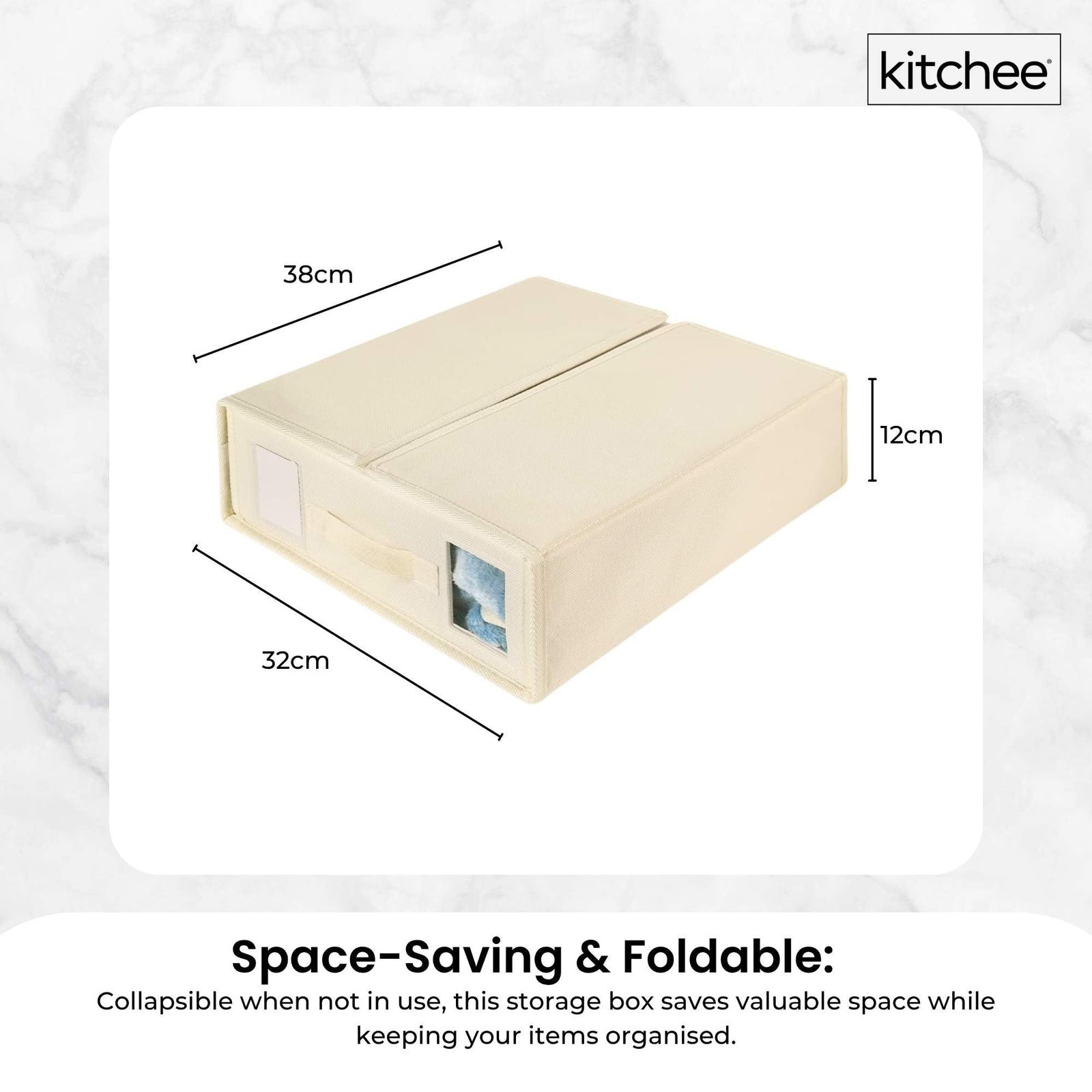 4x Kitchee Foldable Bed Sheet Storage Box – Linen & Closet Organiser Beige