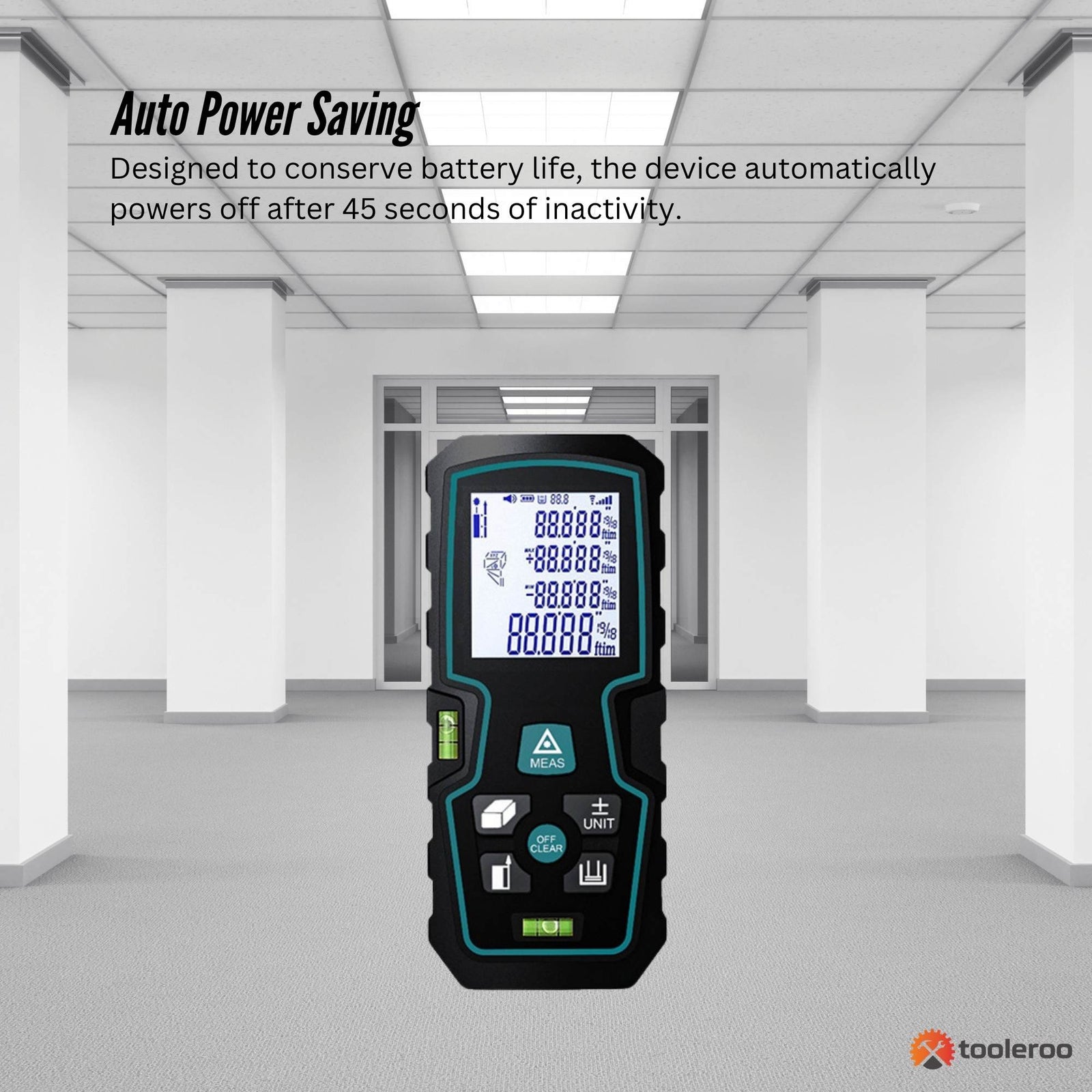Tooleroo 70m Digital Laser Distance Measurer - LCD Area Volume Meter Tool