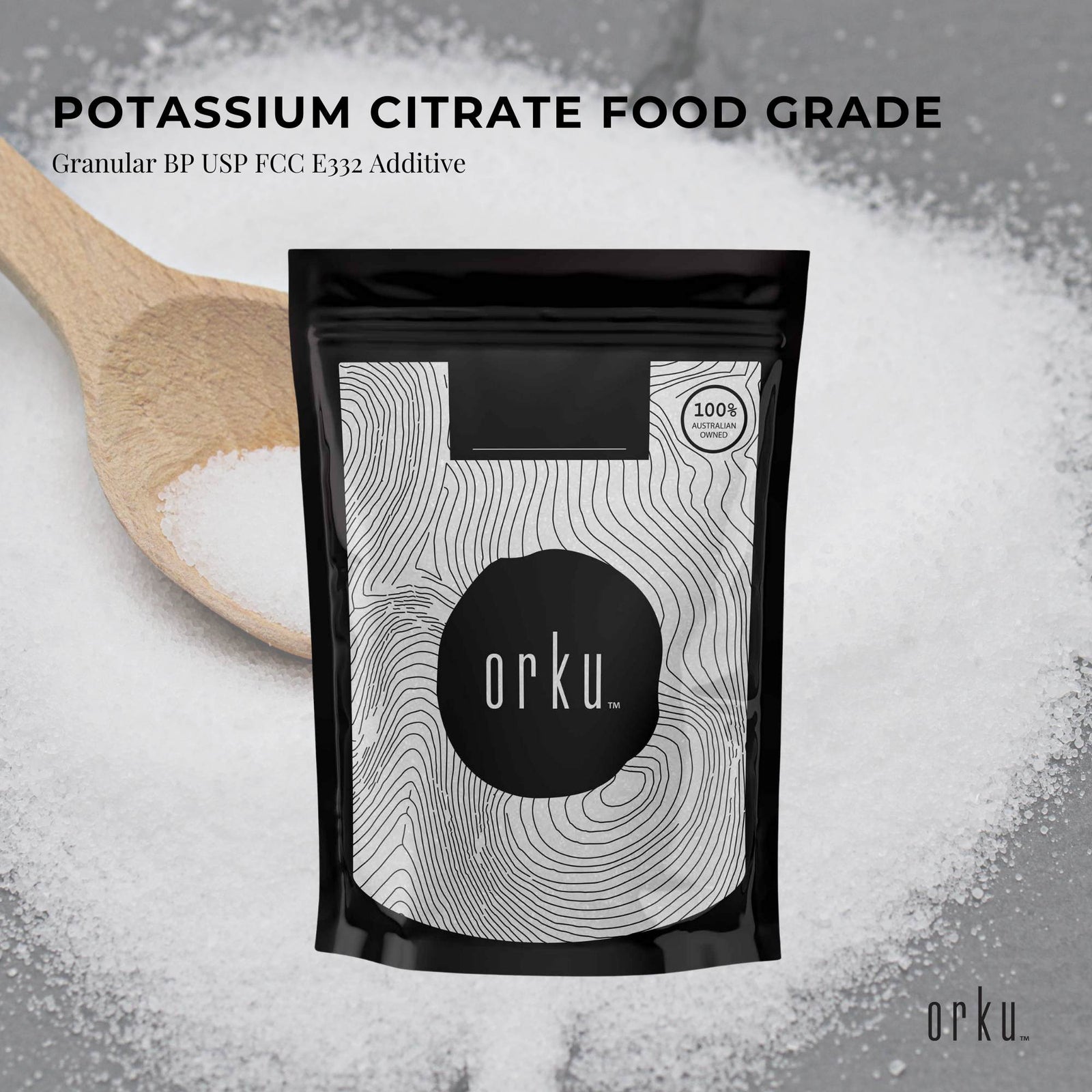Orku 400g Potassium Citrate Food Grade - Granular BP USP FCC E332 Additive