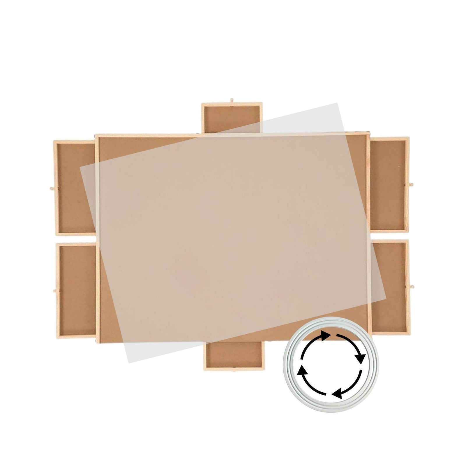 Social Hike 1500pcs Puzzle Board 6 Drawer with Cover - Wooden Rotating Tabletop