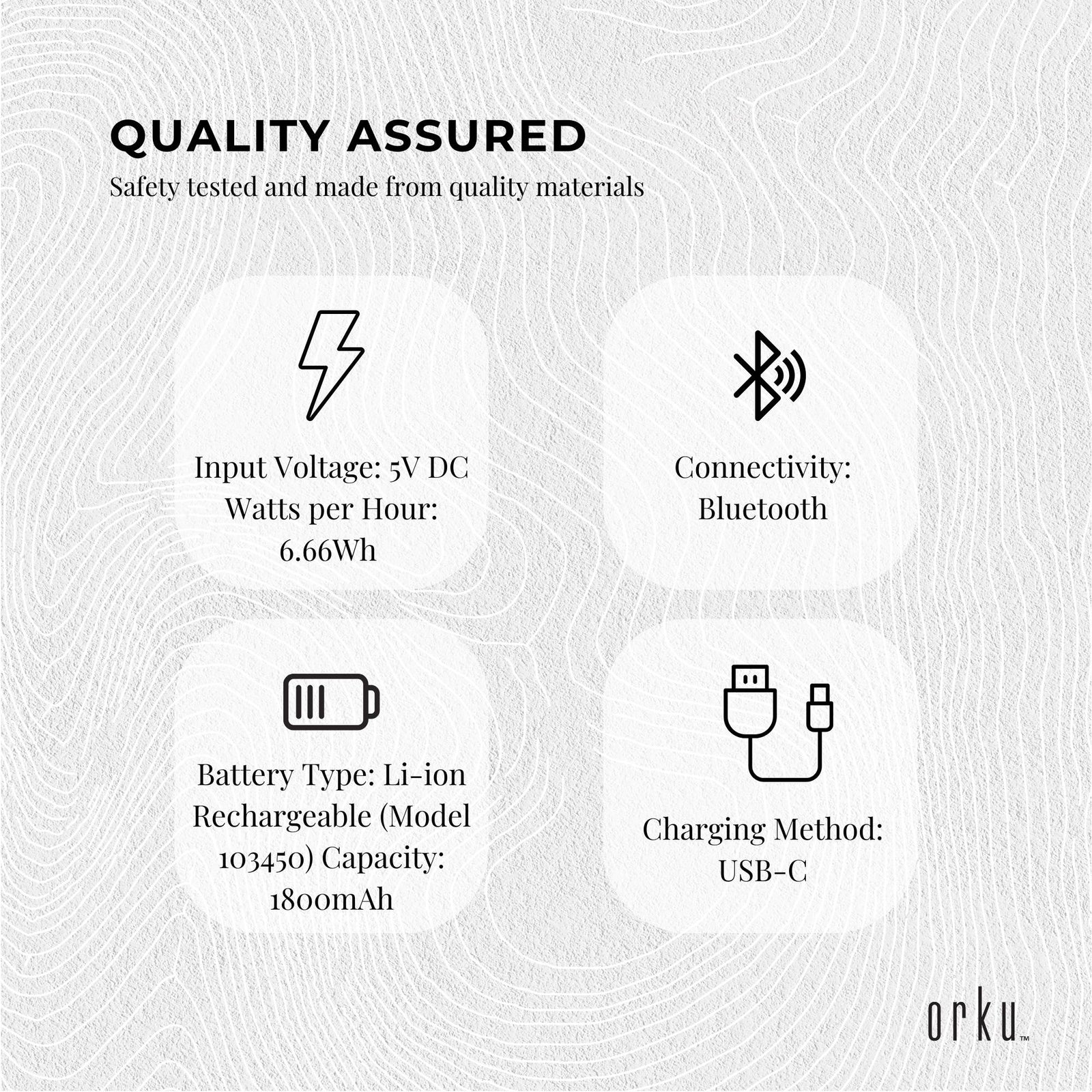 Orku Rechargeable Eye Massager – Vibration Heat Pressure Therapy with Bluetooth