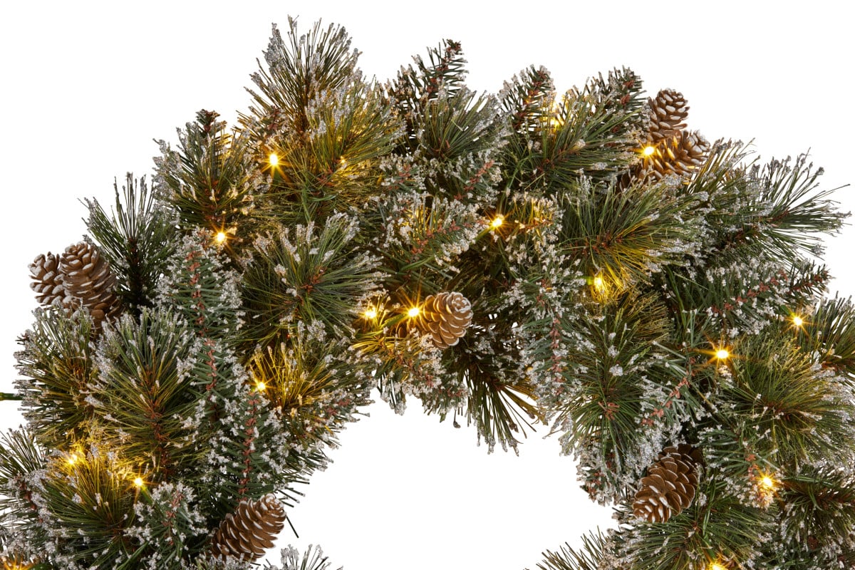 Christabelle Christmas Wreath With Lights- 61cm Cashmere