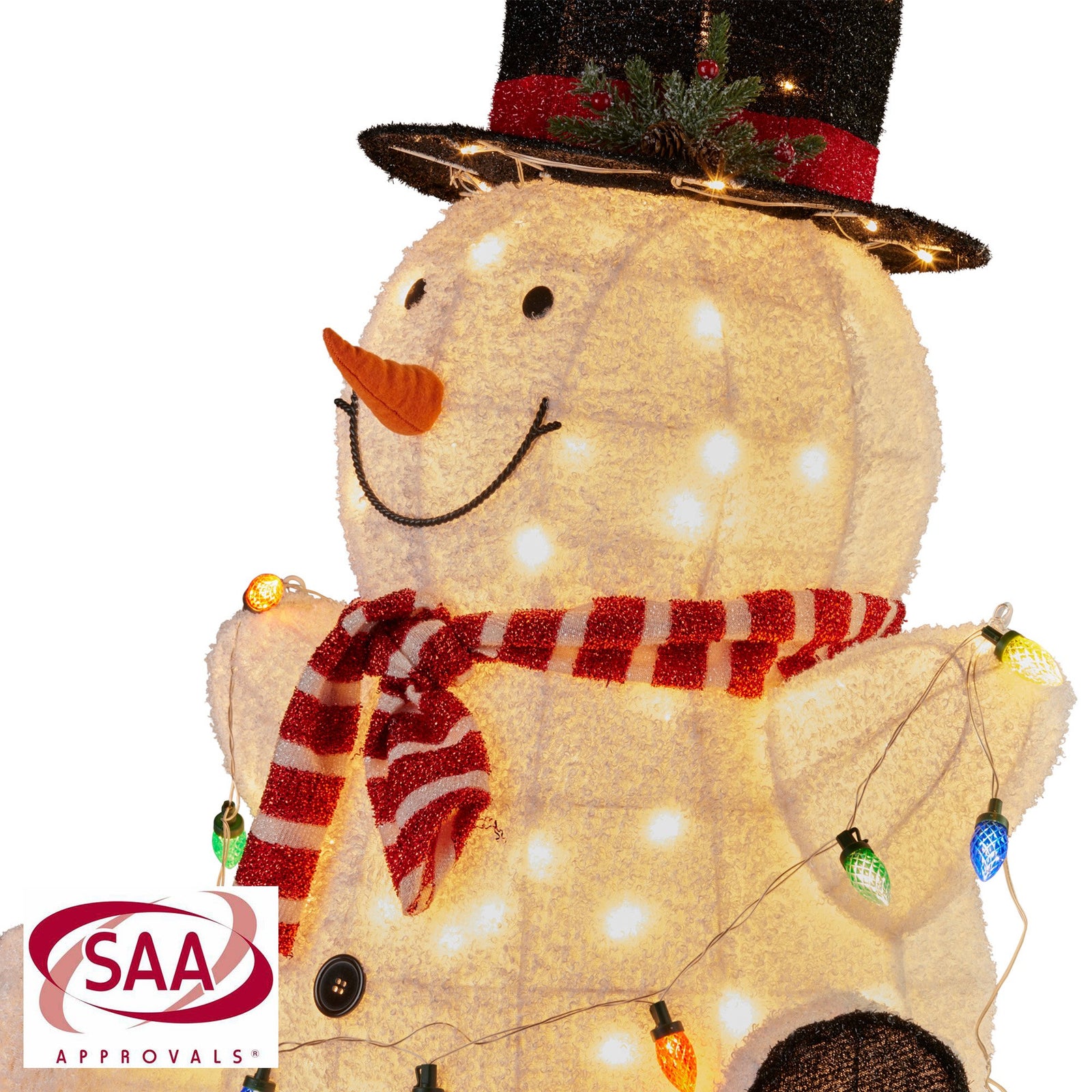 Christabelle 82cm Sitting Snowman Christmas Display with Lights