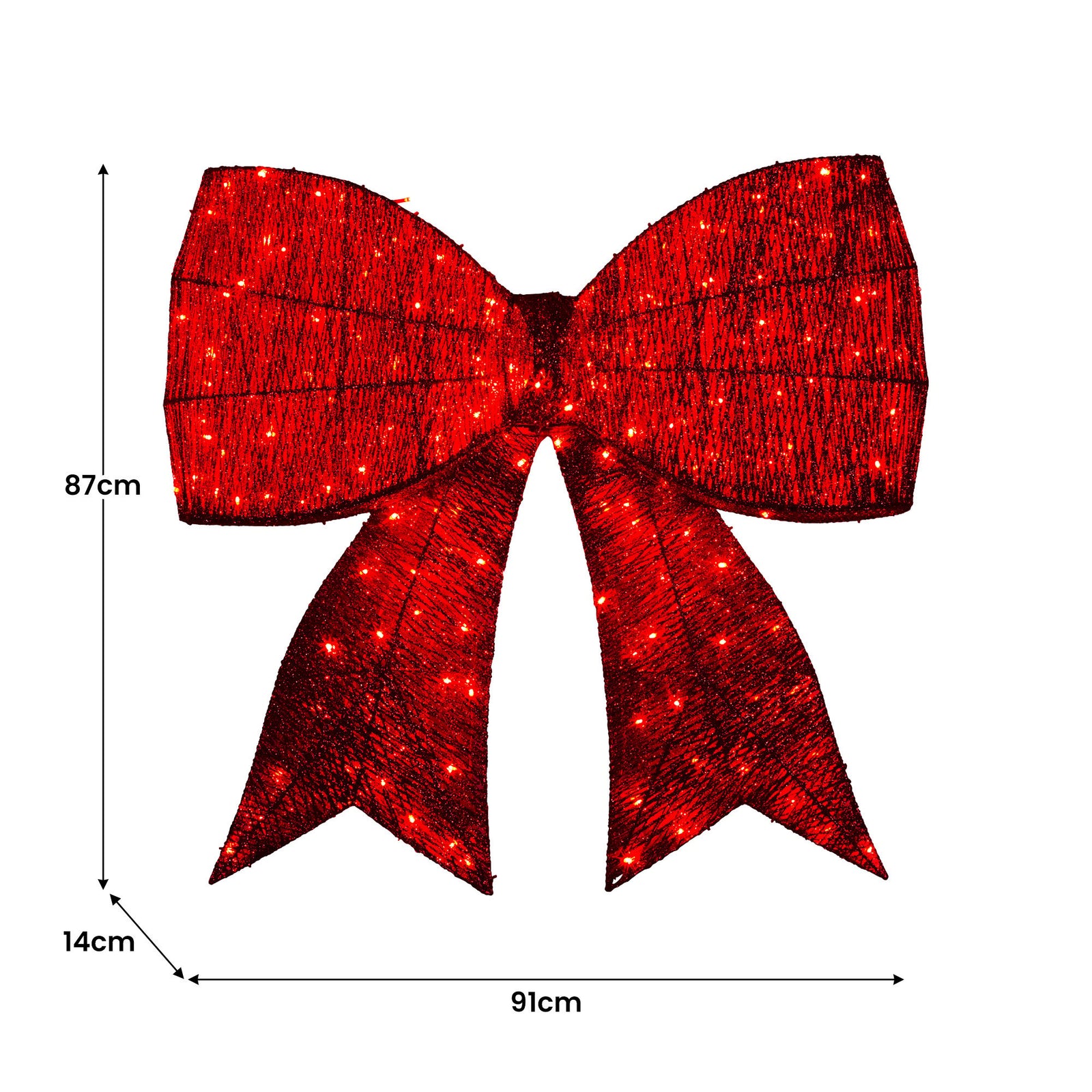 Christabelle 91cm Christmas Display Bow With Led And Twinkle Lights Festive Decoration