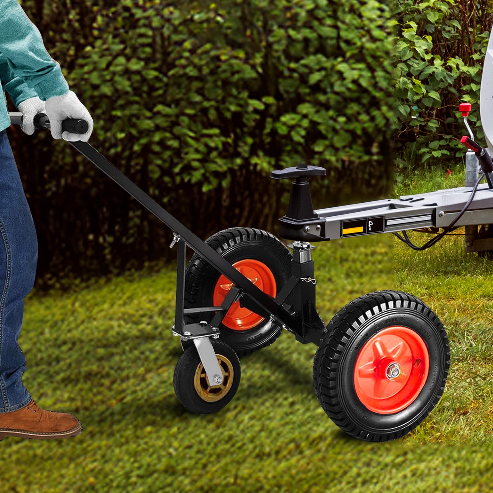 Kartrite 3-Wheel Adjustable Trailer Dolly Heavy Duty Caravan Mover 1000 lbs Tongue Capacity Durable Transport Solution