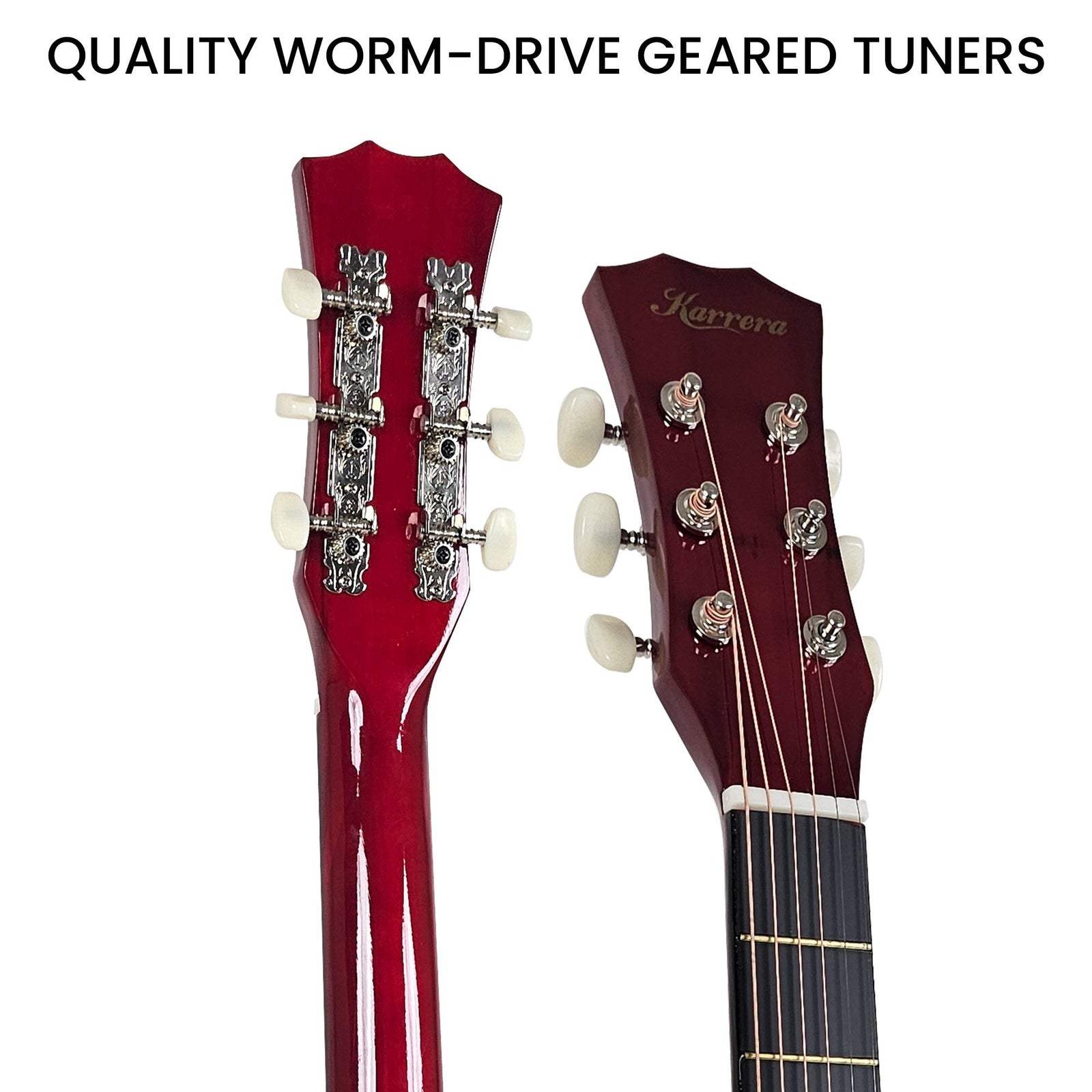 Karrera 38in Acoustic Guitar Steel Strings Carry Bag Shoulder Strap Sun Burst