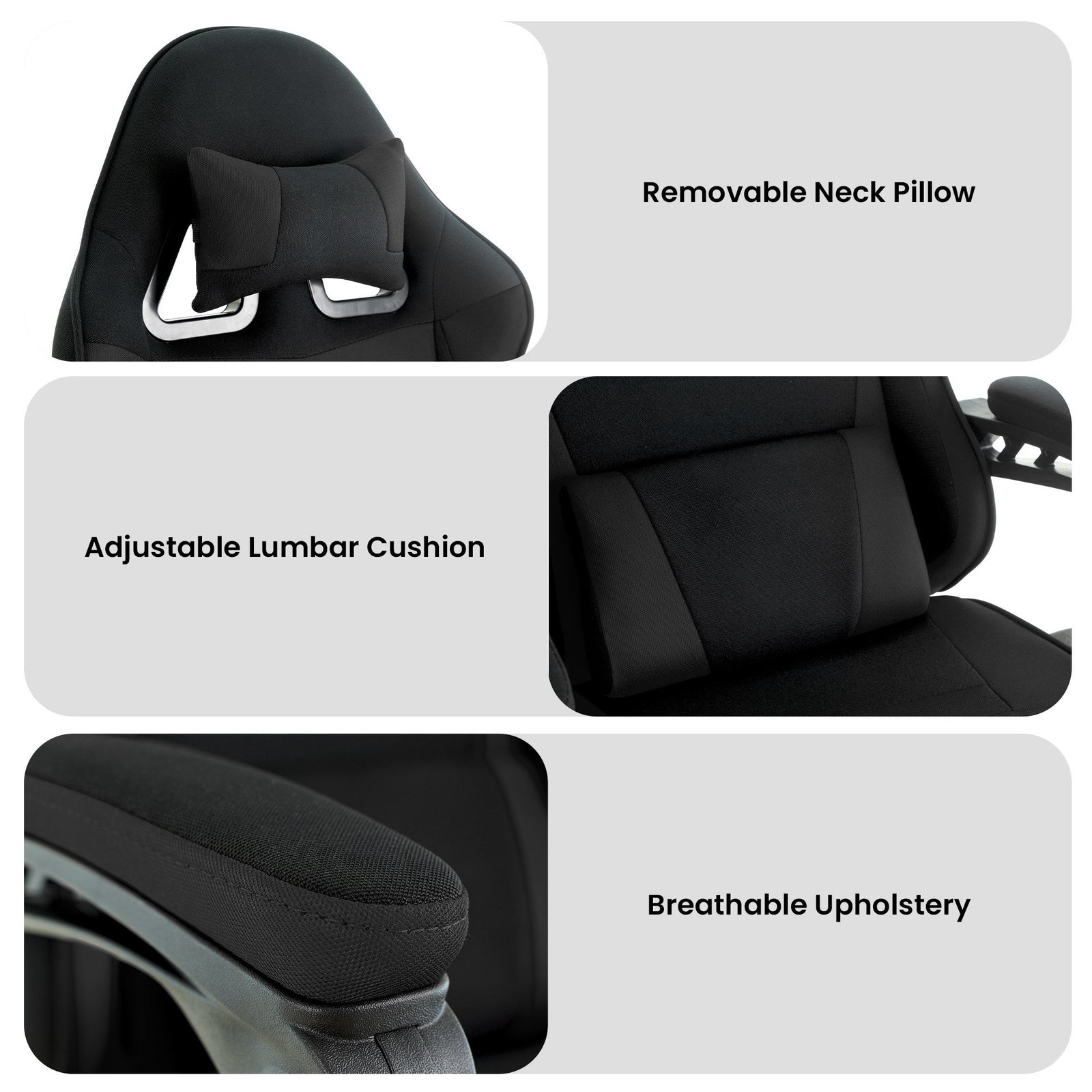 Sarantino Antre Kids Study Gaming Chair Black Adjustable Computer Desk Seat Racing Inspired-look With Adjustable Height, Ergonomic Back Support, Padded Armrests