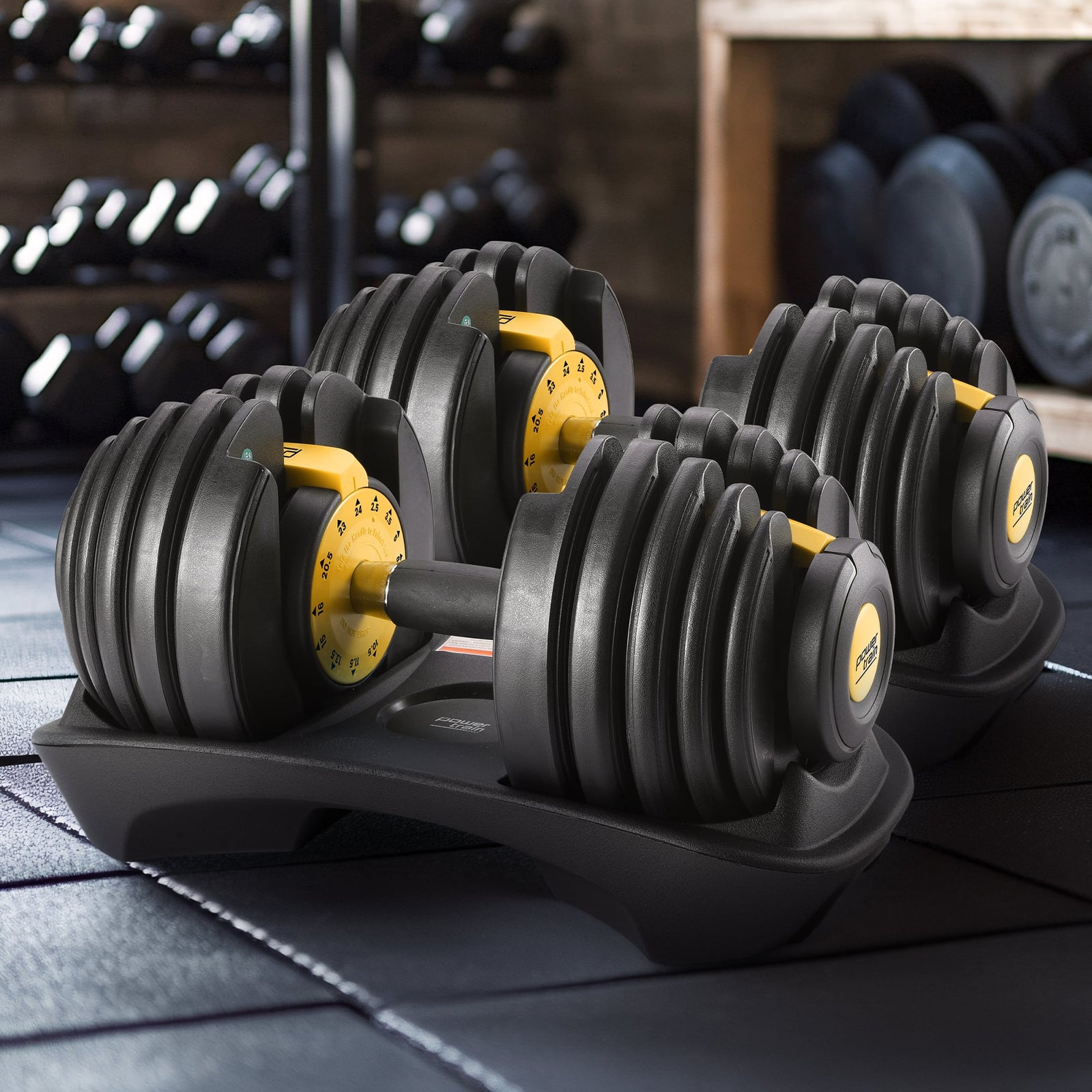 Powertrain 48kg Adjustable Dumbbell Home Gym Set Gold
