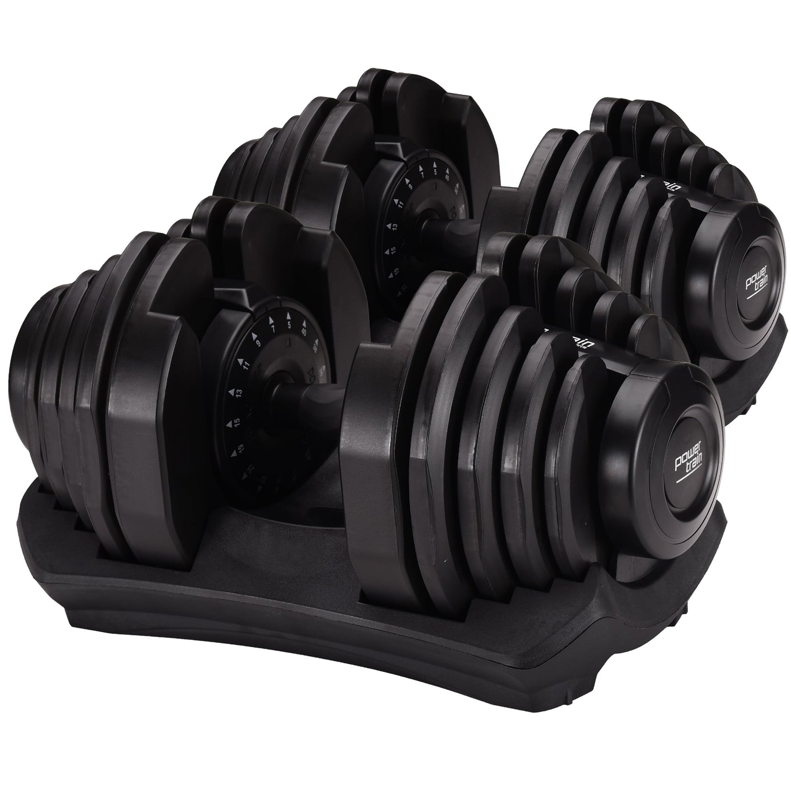 Powertrain2 x 40kg Powertrain Adjustable Dumbbells Home Gym Set