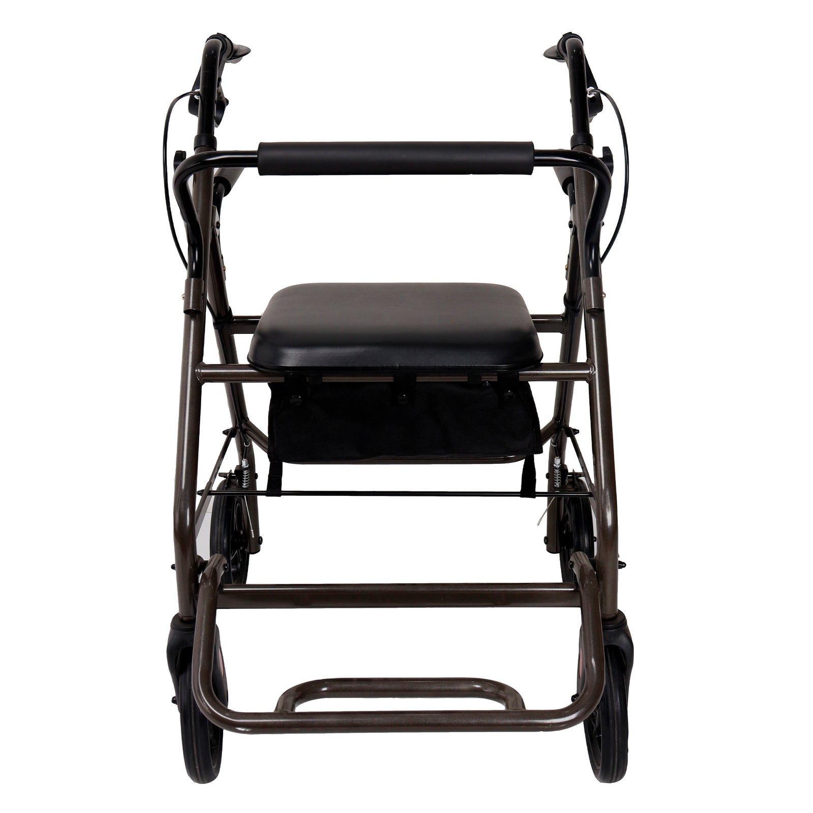 Orthonica Foldable Steel Frame Rollator Walker Lightweight Mobility Aid in Grey