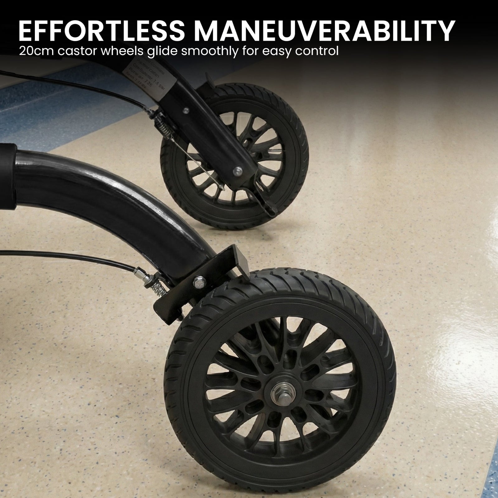 Orthonica Aluminium 2-in-1 Rollator Wheelchair with Foldable Frame – Black & Silver