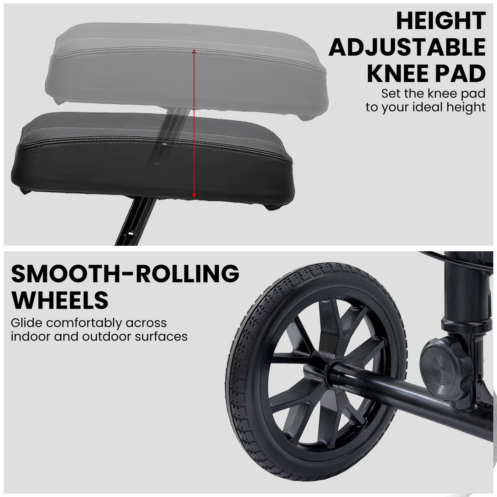 Orthonica Knee Walker with Adjustable Pad and Dual Brakes