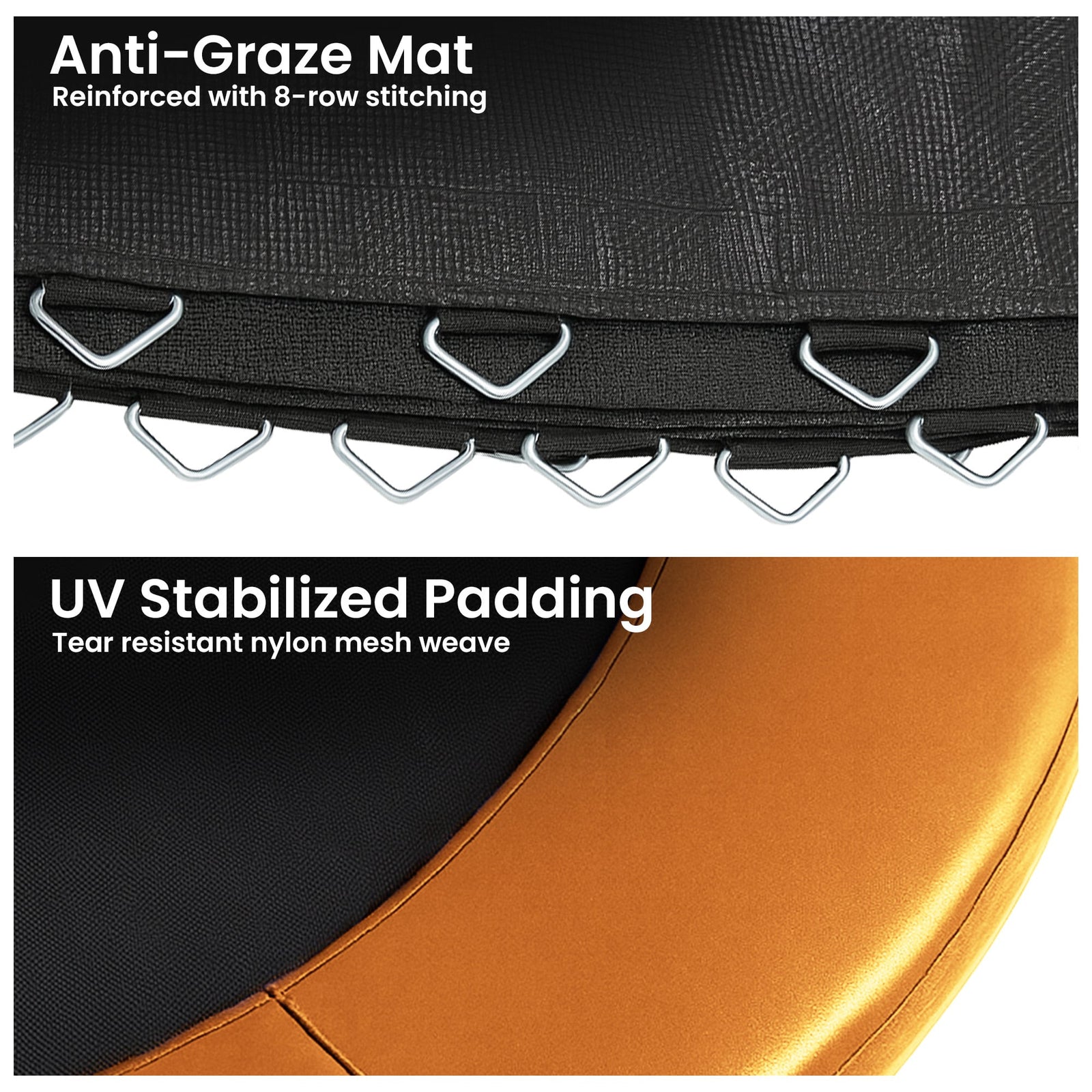 Kahuna 8ft Replacement Trampoline Safety Pad Cover and Jumping Spring Mat - Orange