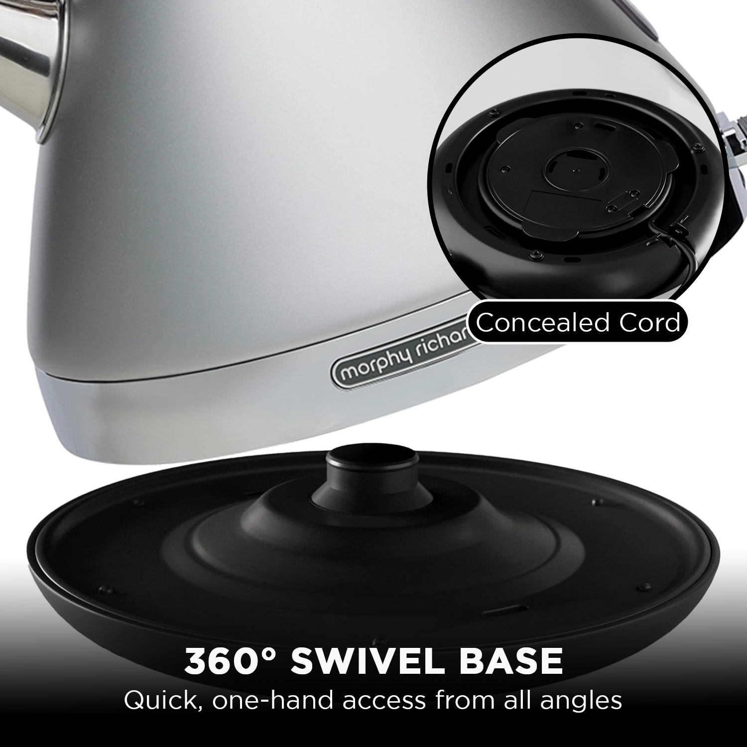 Morphy Richards 1.5L Venture Collection Pyramid Kettle in Steel Grey