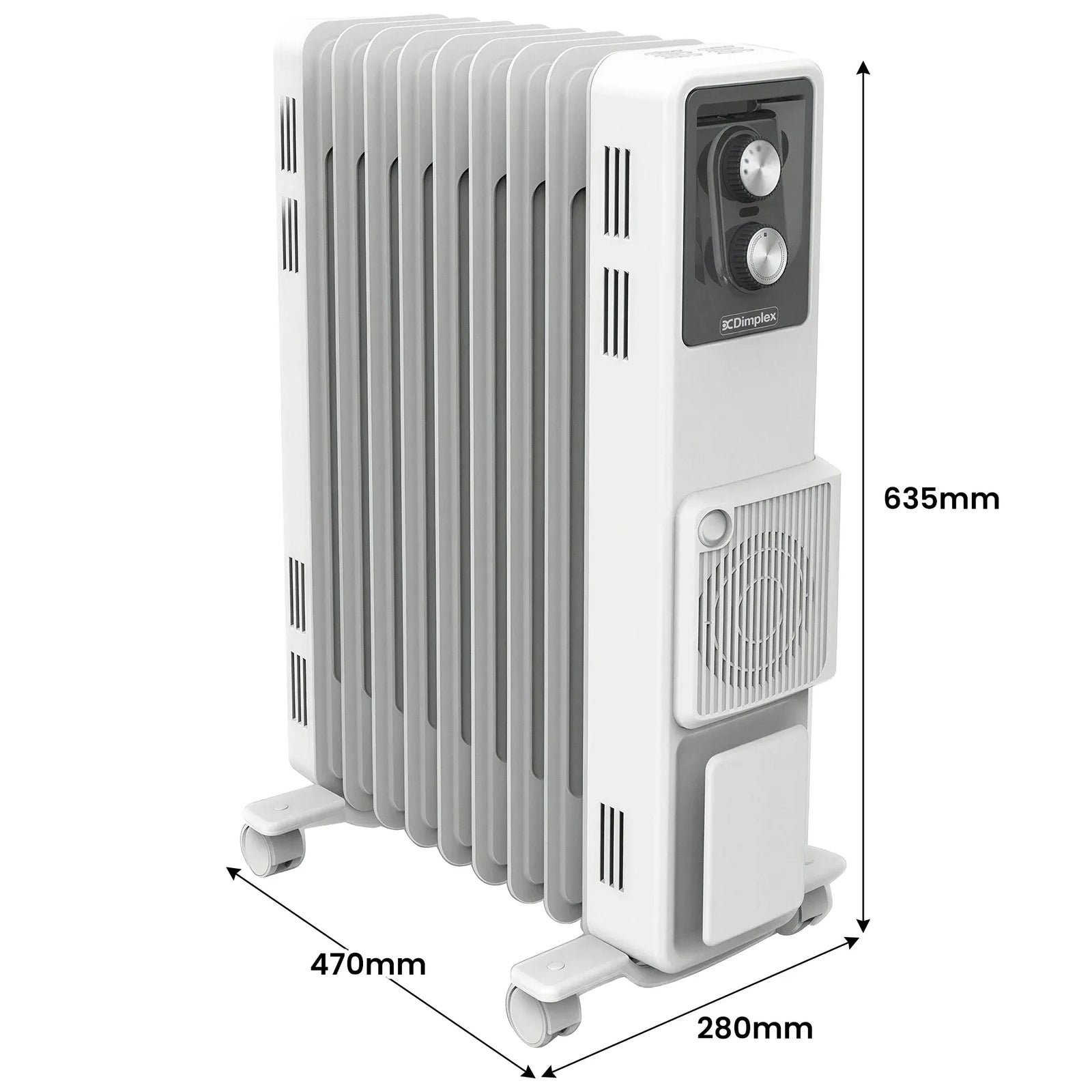 Dimplex 2.4kW Oil Column Heater with Turbo Fan 9 Fin Portable Radiator