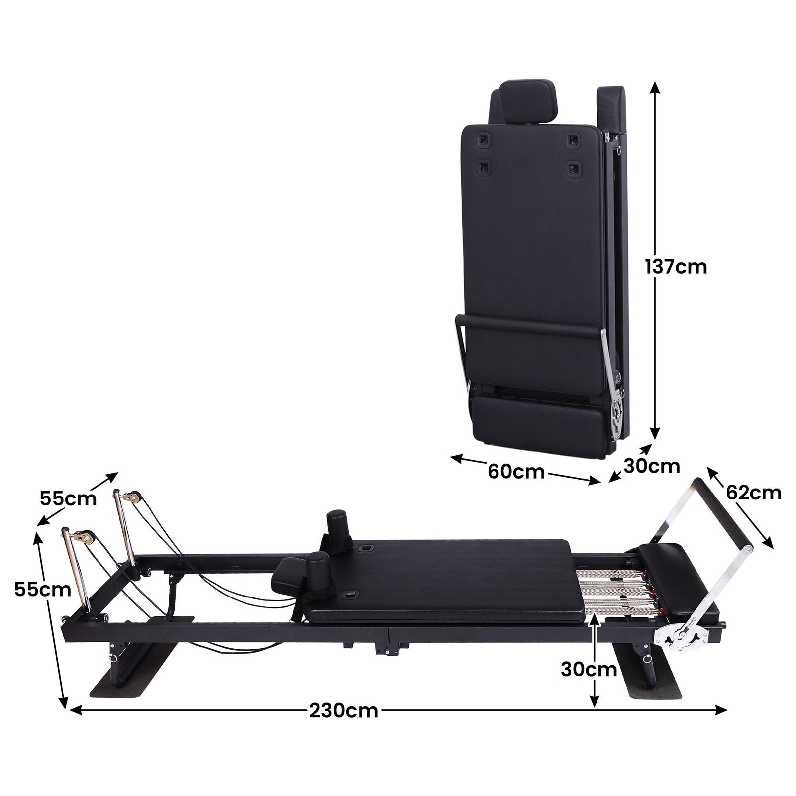 Powertrain Aria Steel Foldable Pilates Board Reformer Multifunctional Core Exercise Set Ab Trainer With Platform Extender Sitting Box Jumpboard And Footbar For Indoor Outdoor Full Body Fitness Home