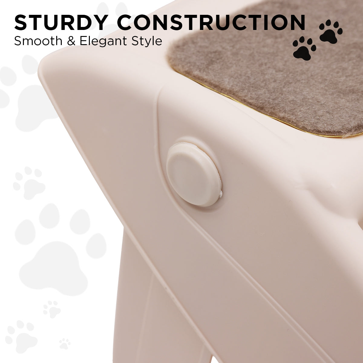 Furtastic Foldable Pet Stairs In White - 50cm Dog Ladder Cat Ramp