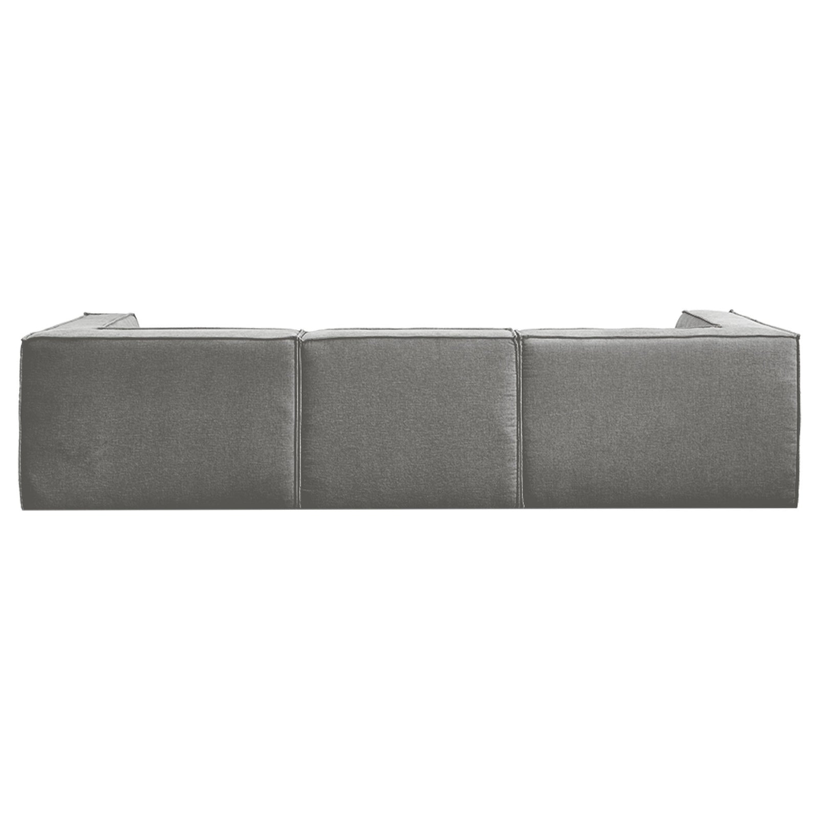 Sarantino Novi 3-Seater Modular Sofa with Ottoman in Grey Non-Slip Bottom Lounge