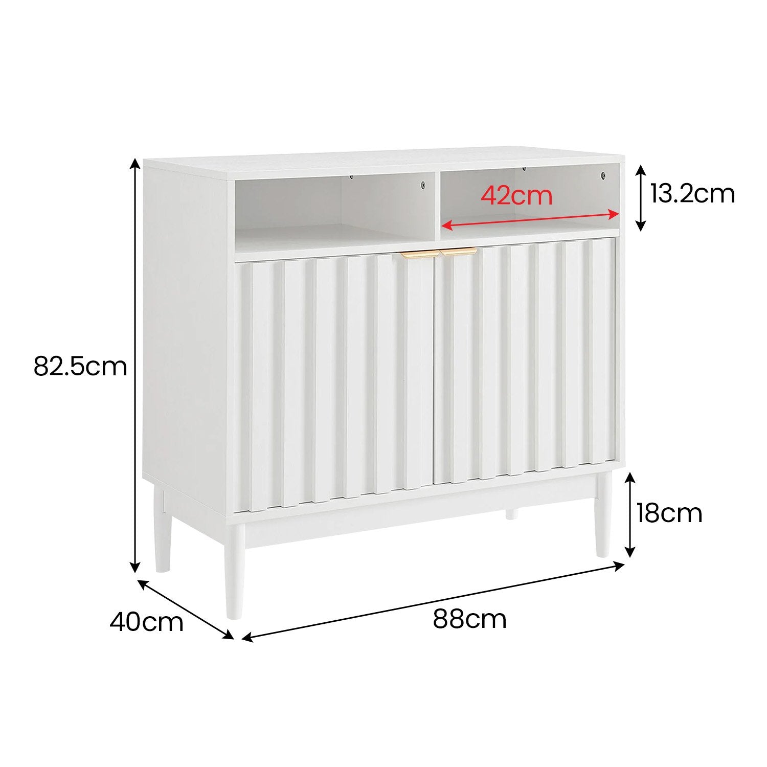 Sarantino Eleni 2-Door Sideboard Buffet Hallway Cabinet Storage Console Cupboard in White