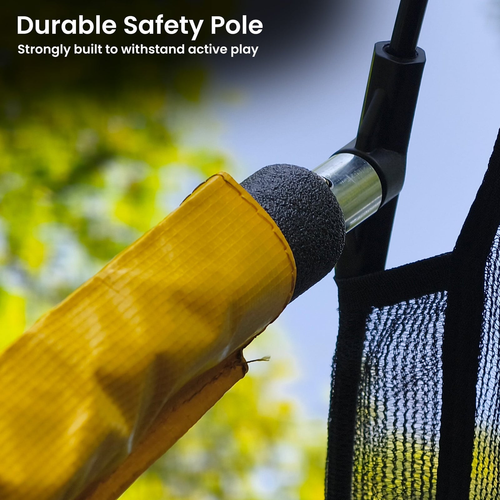 Kahuna 10 ft x 15 ft Oval Outdoor Trampoline L.E.D. Basketball Set Reversible Rainbow & Orange Safety Pad Safety Net Ladder