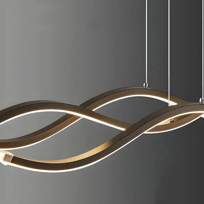 BAMDECOR A2569 1.8m Antizer Nordic Minimalist Wave Long Pendant Light (Black)