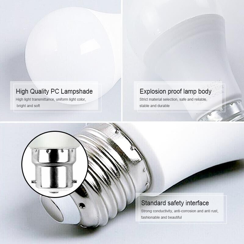 5 PCS 220V 15W NEW LED Radar Sensor Motion Bulb E27 B22 Smart Security Light Lamp Globe Bulb
