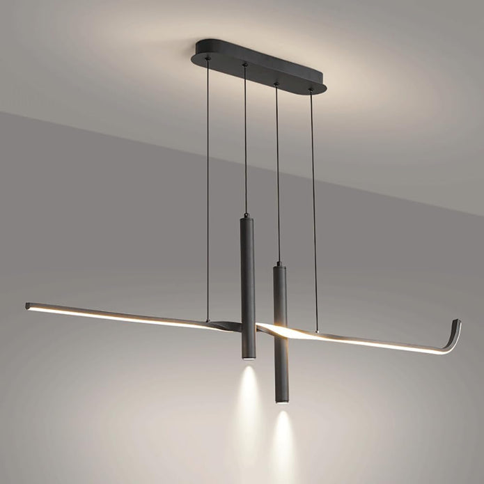 BAMDECOR A206 Modern Black Scandinavian Pendant Light Table Dining Room Living Room Pendant Lighting 1.5 Meters