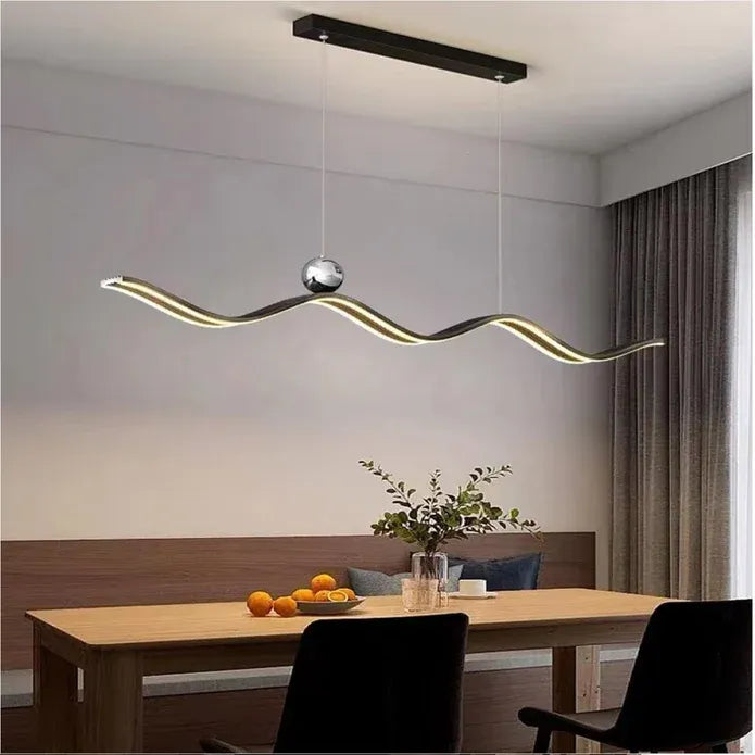 BAMDECOR A2575 Modern Design Linear LED Ceiling Light for Dining Room Office Kitchen Living Room (Black)BAMDECOR A2575 Modern Design Linear LED Ceiling Light for Dining Room Office Kitchen Living Room (Black)