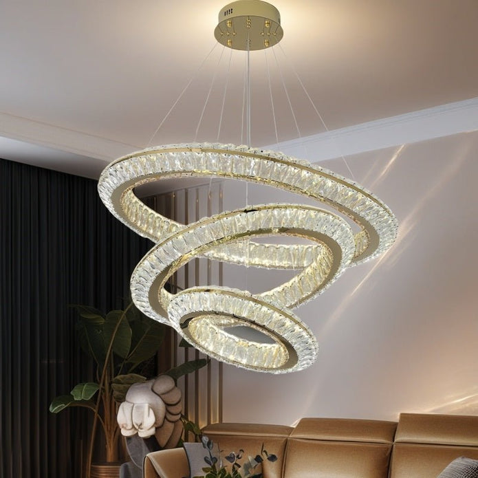BAMDECOR C3312/3 Crystal Chandelier Living Room Chandelier Crystal Chandelier Room Dining Room lamp New Bedroom Lamps Lighting Villa Light Luxury Post (Size:100+80+60cm)