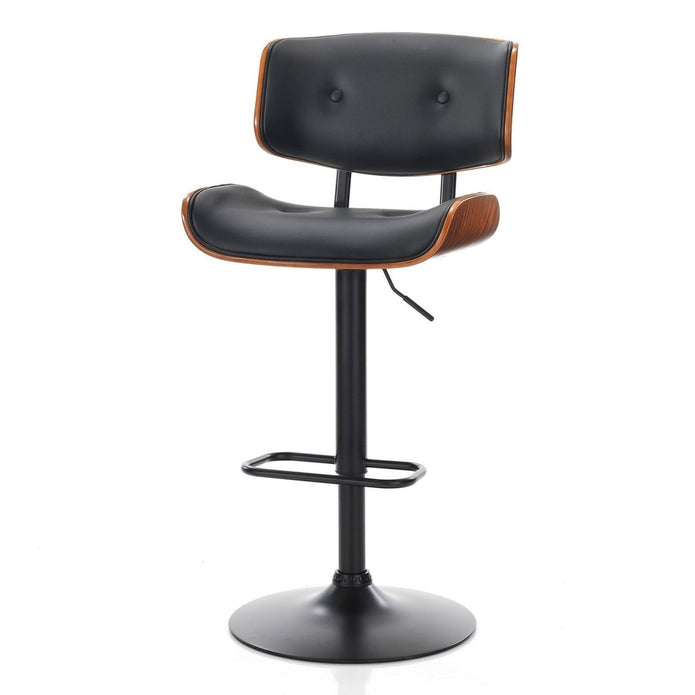 SERENITà European Wooden Black Modern Bar Stools Swivel Bar Stool Chair Counter Height Barstool with 360 Degree Swivel Seat