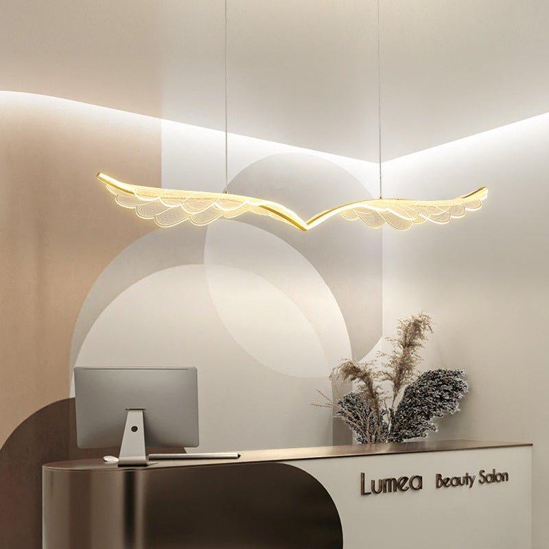 BAMDECOR 150cm Wing-Shaped LED Ceiling Light 3-Color Changeable Stepless Dimming High Light Transmission Board Modern Lighting Fixture
