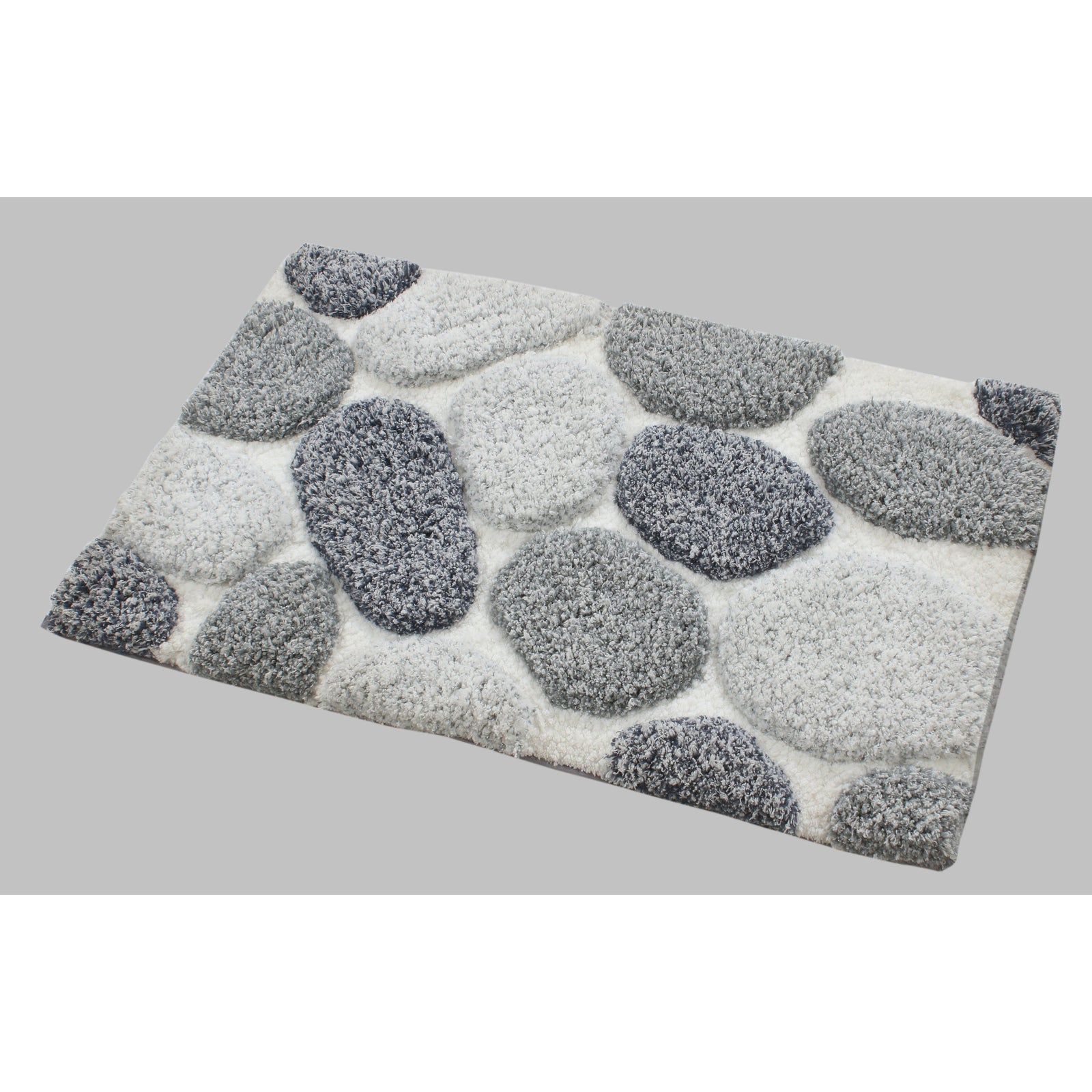 Pebble 3D Design Tufted Soft Pile Bathmat - 50x80