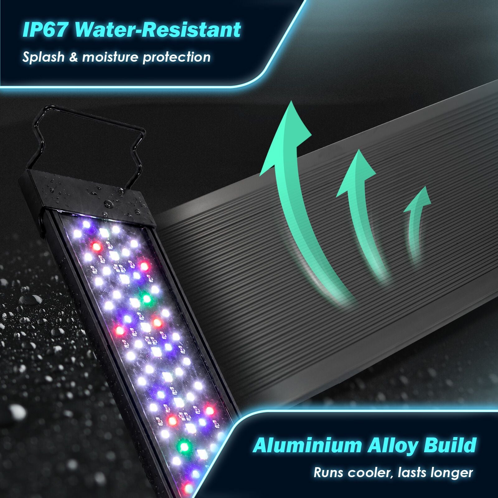Dynamic Power Planted Aquarium LED Light Day Night Cycle Full Spectrum 24W 56cm