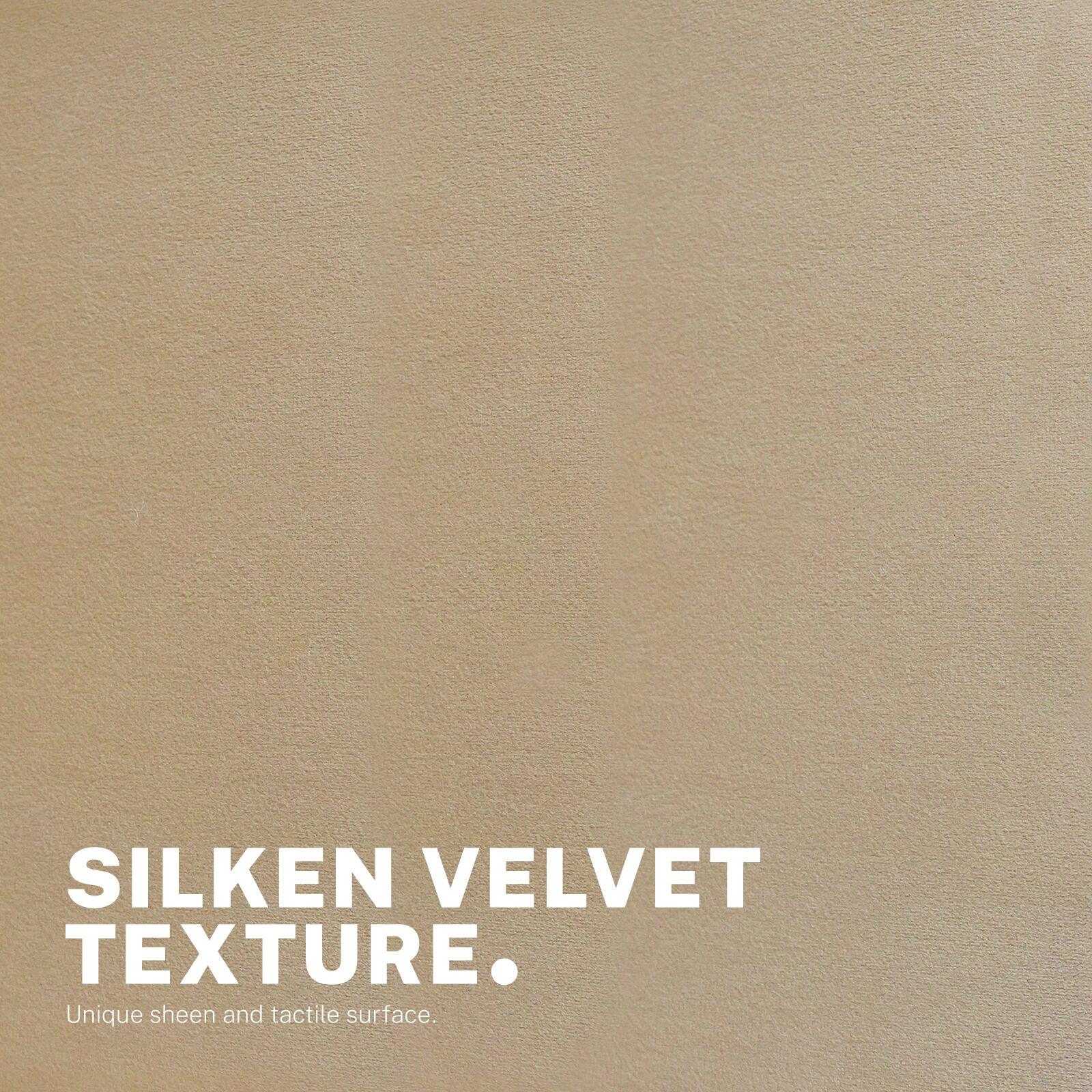 Office Desk Chair - Velvet Armless Swivel Study Seat OVOID PALE KHAKI