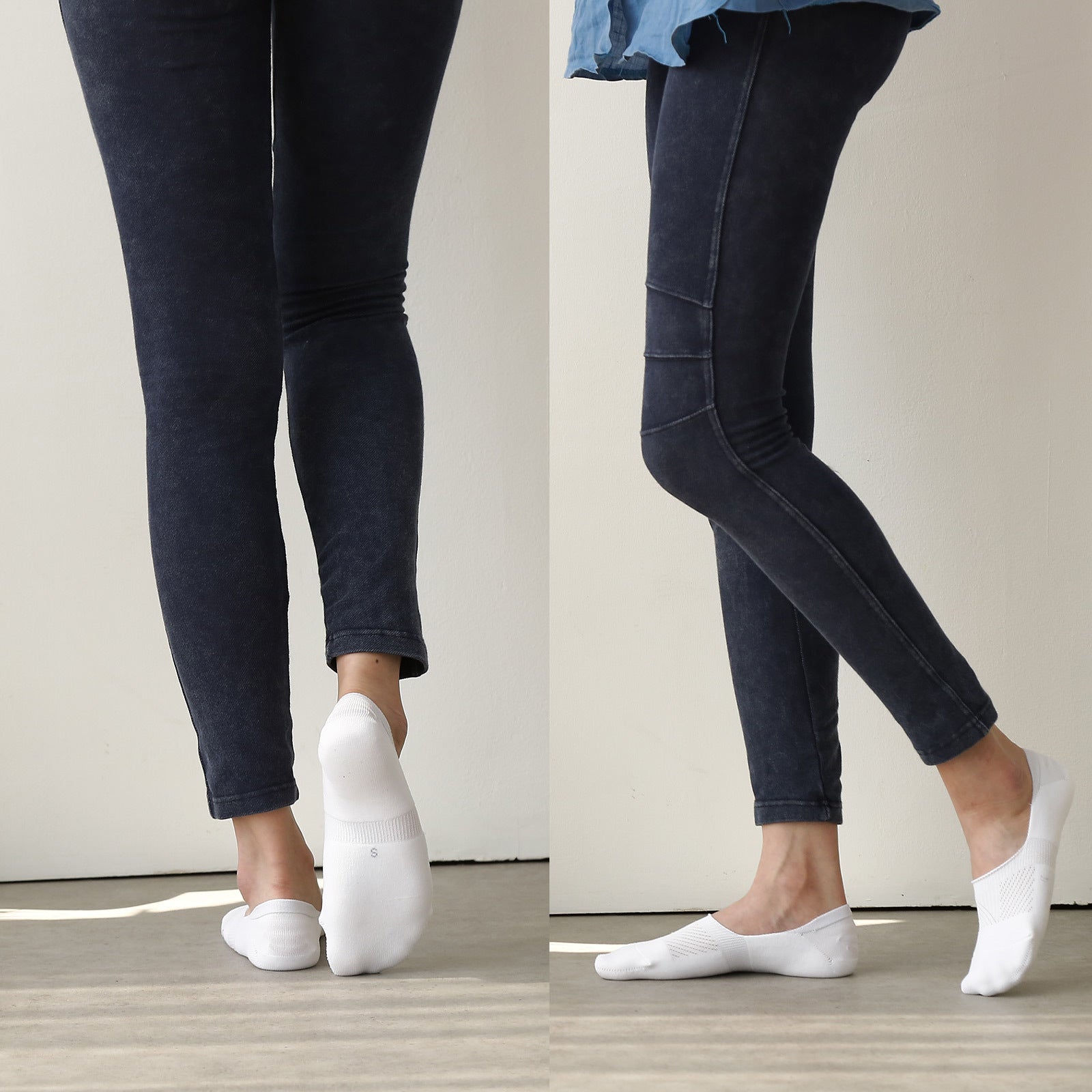 6X Rexy Cushion No Show Ankle Socks Large Non-Slip Breathable WHITE