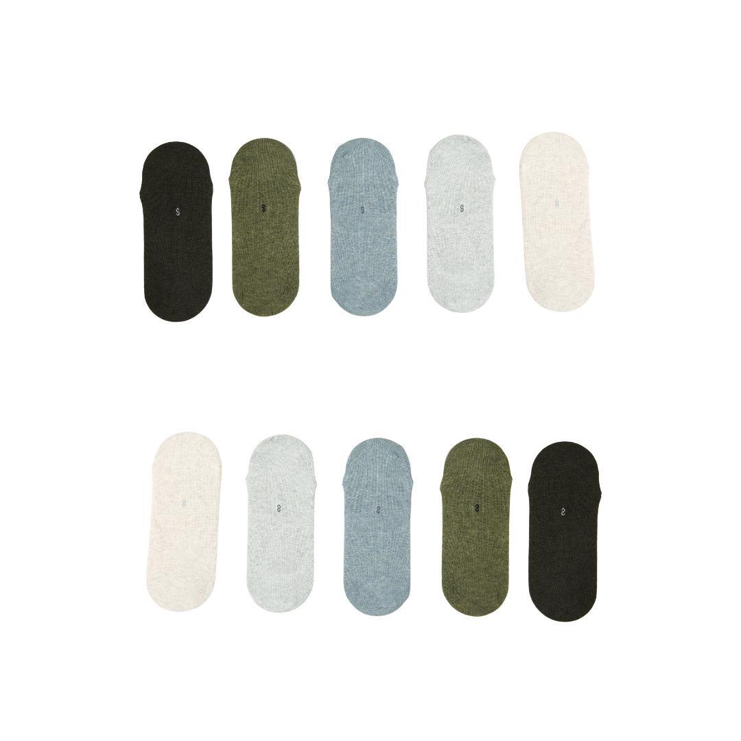 10X Small Daily No Show Sock - MULTI COLOUR 5X Rexy Daily No Show Ankle Socks Small Non-Slip Breath