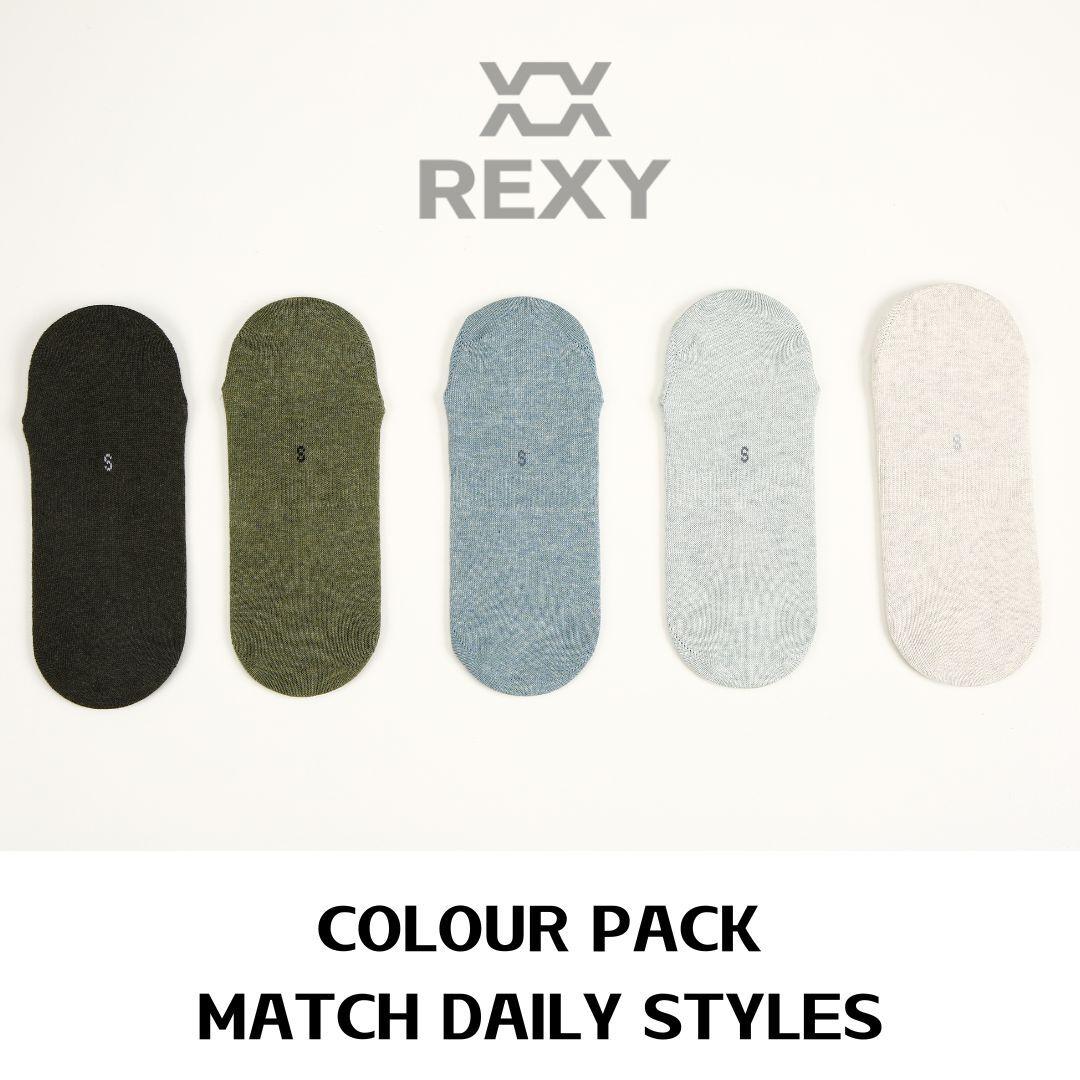 10X Small Daily No Show Sock - MULTI COLOUR 5X Rexy Daily No Show Ankle Socks Small Non-Slip Breath