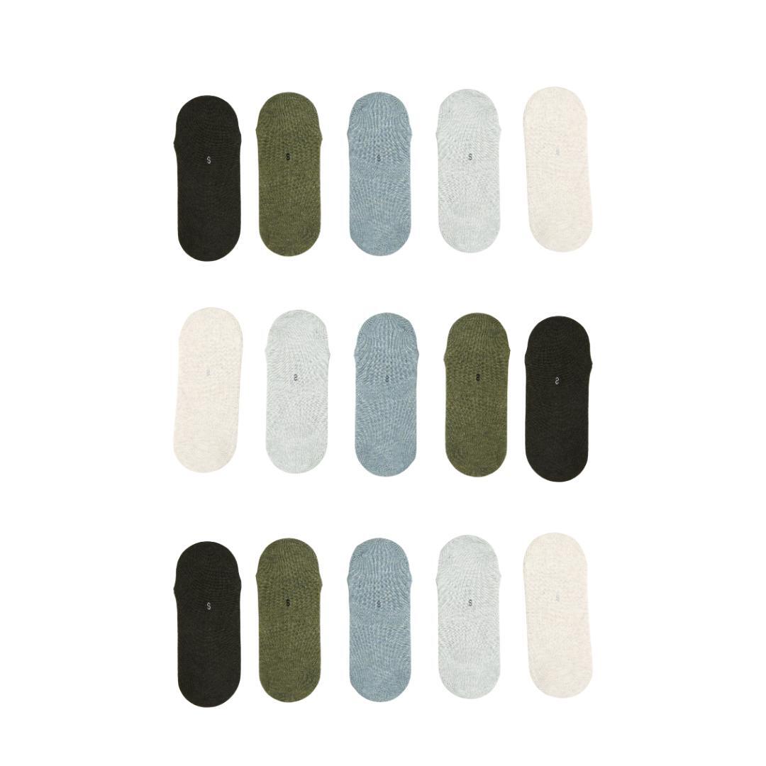 15X Small Daily No Show Sock - MULTI COLOUR 5X Rexy Daily No Show Ankle Socks Small Non-Slip Breath