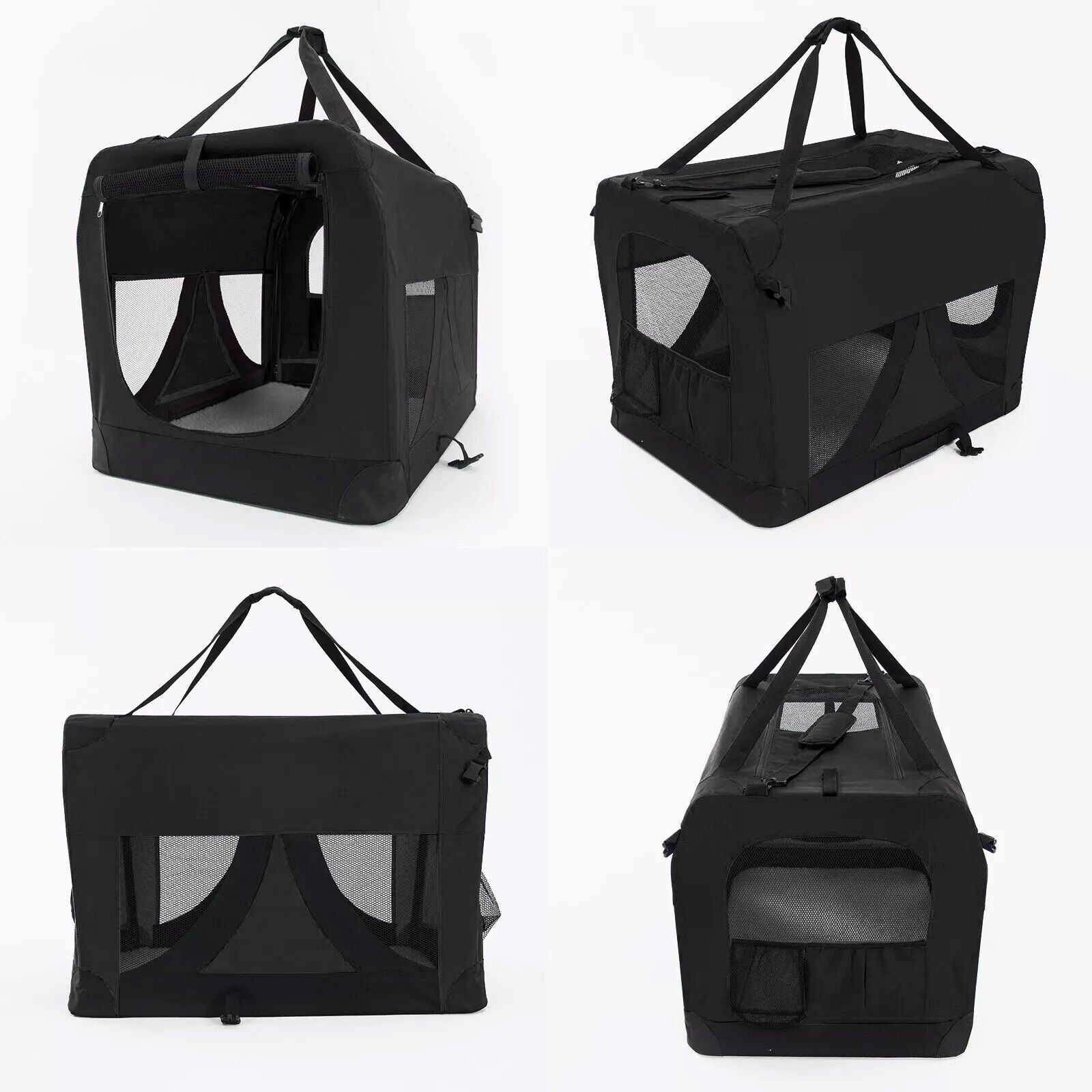 Portable Soft Dog Cage Crate Carrier XXXL BLACK