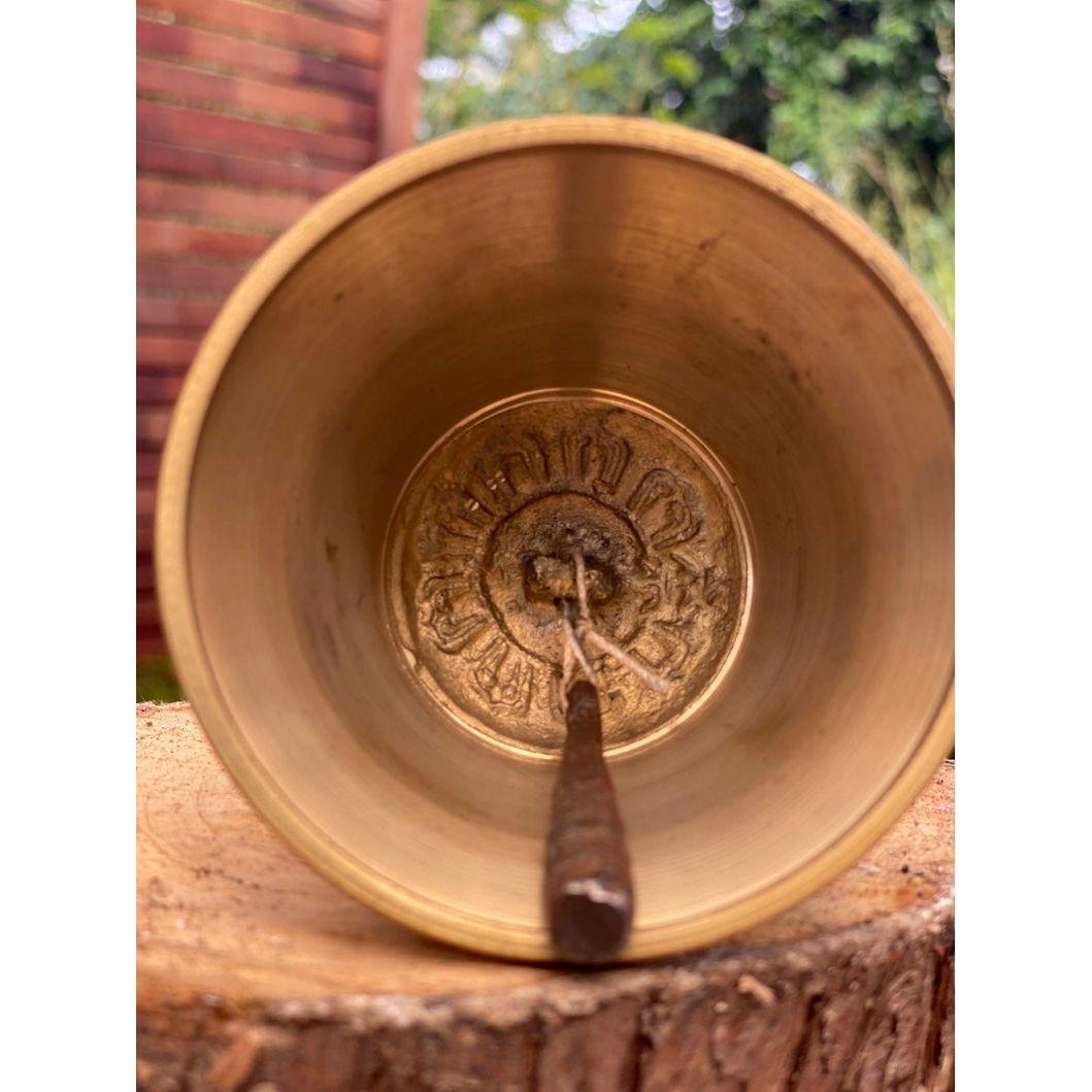 Brass Bell 6 inch Buddhist Nepal Tibetan Prayer Bell Meditation Stress Relief or Sound Therapy