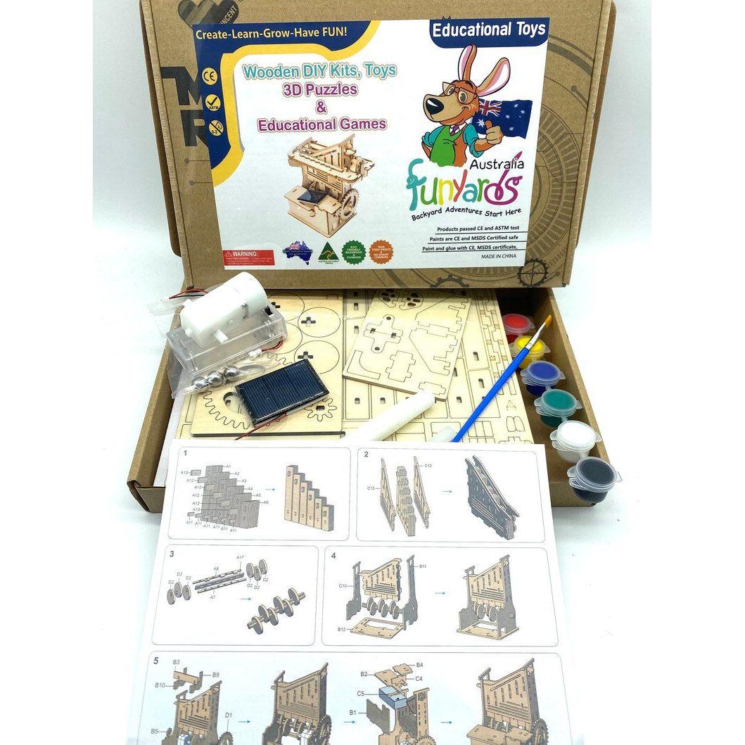 DIY Model Building Kits Marble run Lift Puzzle Solar or battery power options working mechanical lift-ages 8 plus