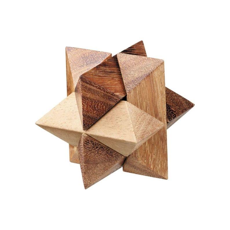 4 individual brainteaser wooden puzzles in a gift wooden box