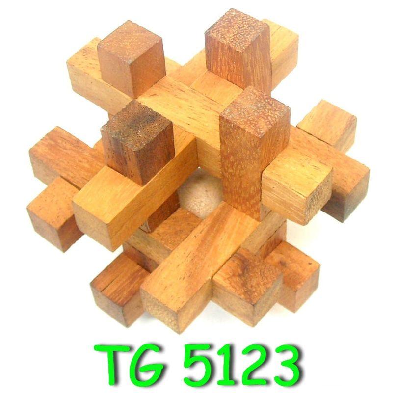 4 individual brainteaser wooden puzzles in a gift wooden box