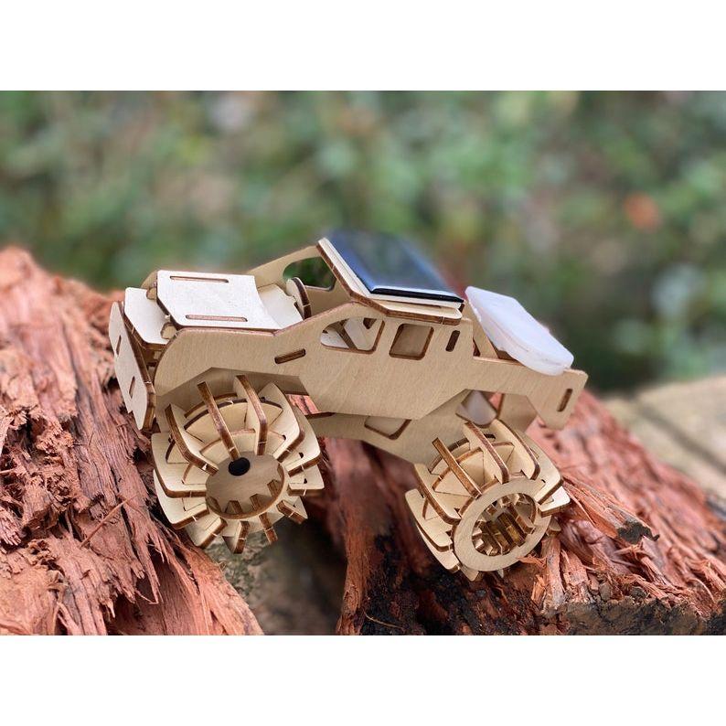 Model car 3D Ply Wood puzzle- Build and Paint your own 4 x 4 Truck Car craft kit with MOTOR (solar or battery)
