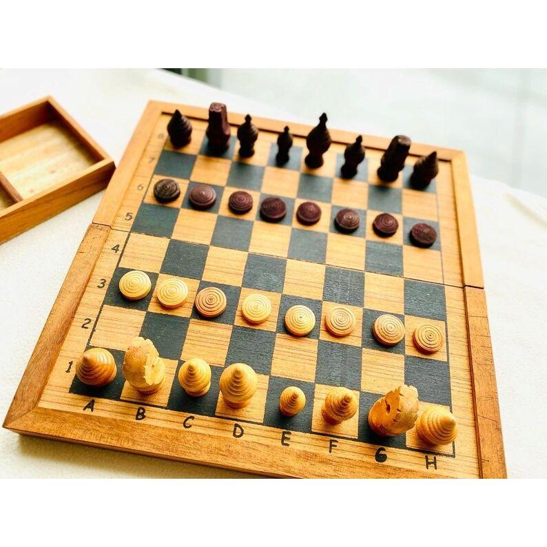 Mothers day gift Wooden Makruk traditional Thai Chess Set